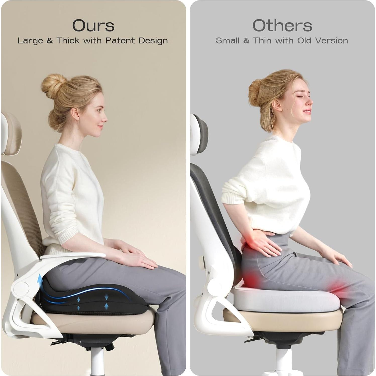 Cojín de Espuma Viscoelástica ZZ-WELL para Silla de Oficina XL