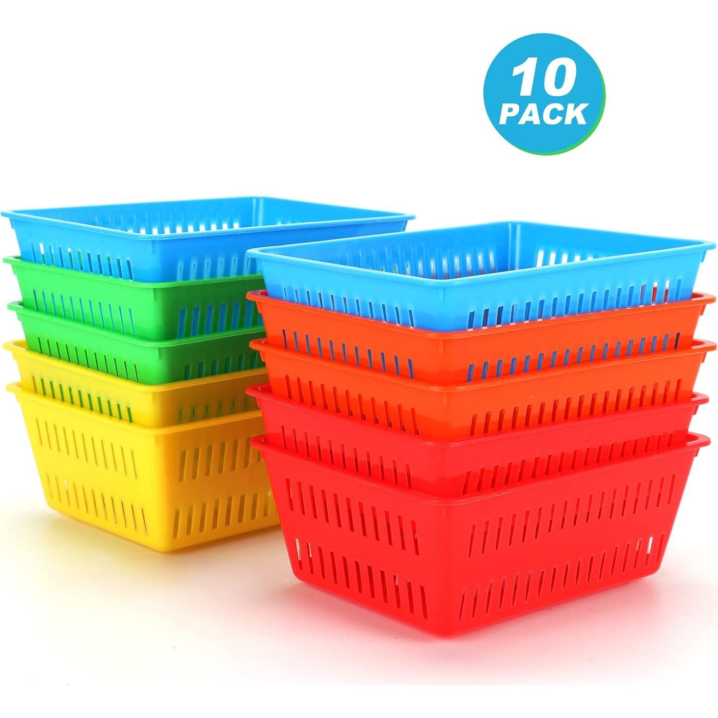 Paquete de 10 Cestas de Almacenamiento Coloridas NASHRIO 15x11x6 cm