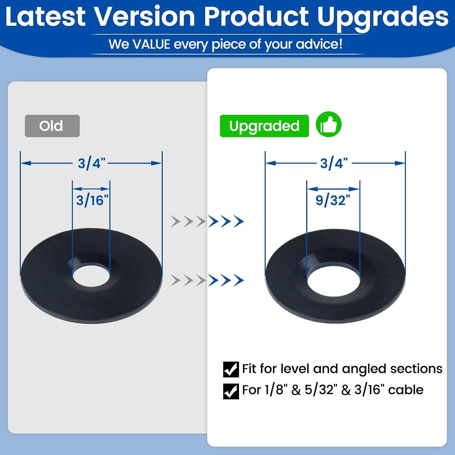Muzata 20 Manguitos Adhesivos para Cable Acero Inoxidable T316