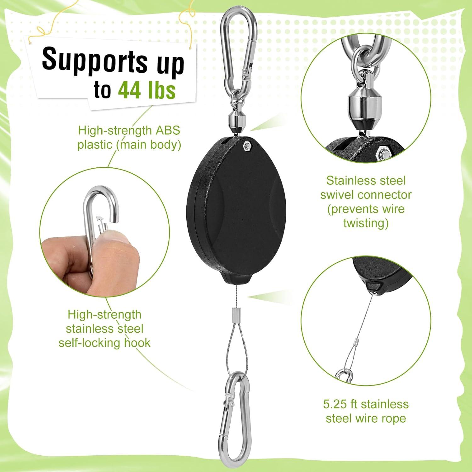 Poleas para Plantas Pico de Black Elk, Soporte Ajustable 20 kg