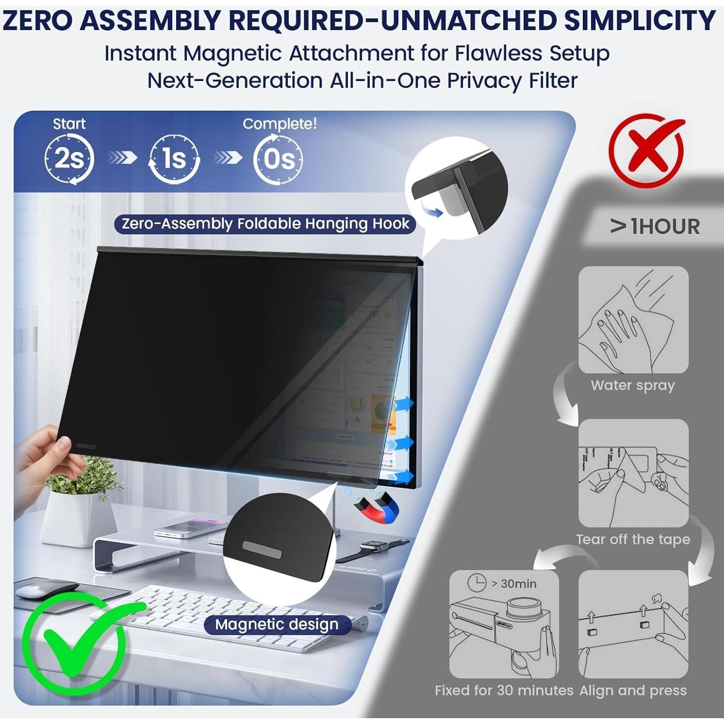 Pantalla de Privacidad Magnética 22" PJOVORY 16:10 Filtro Azul