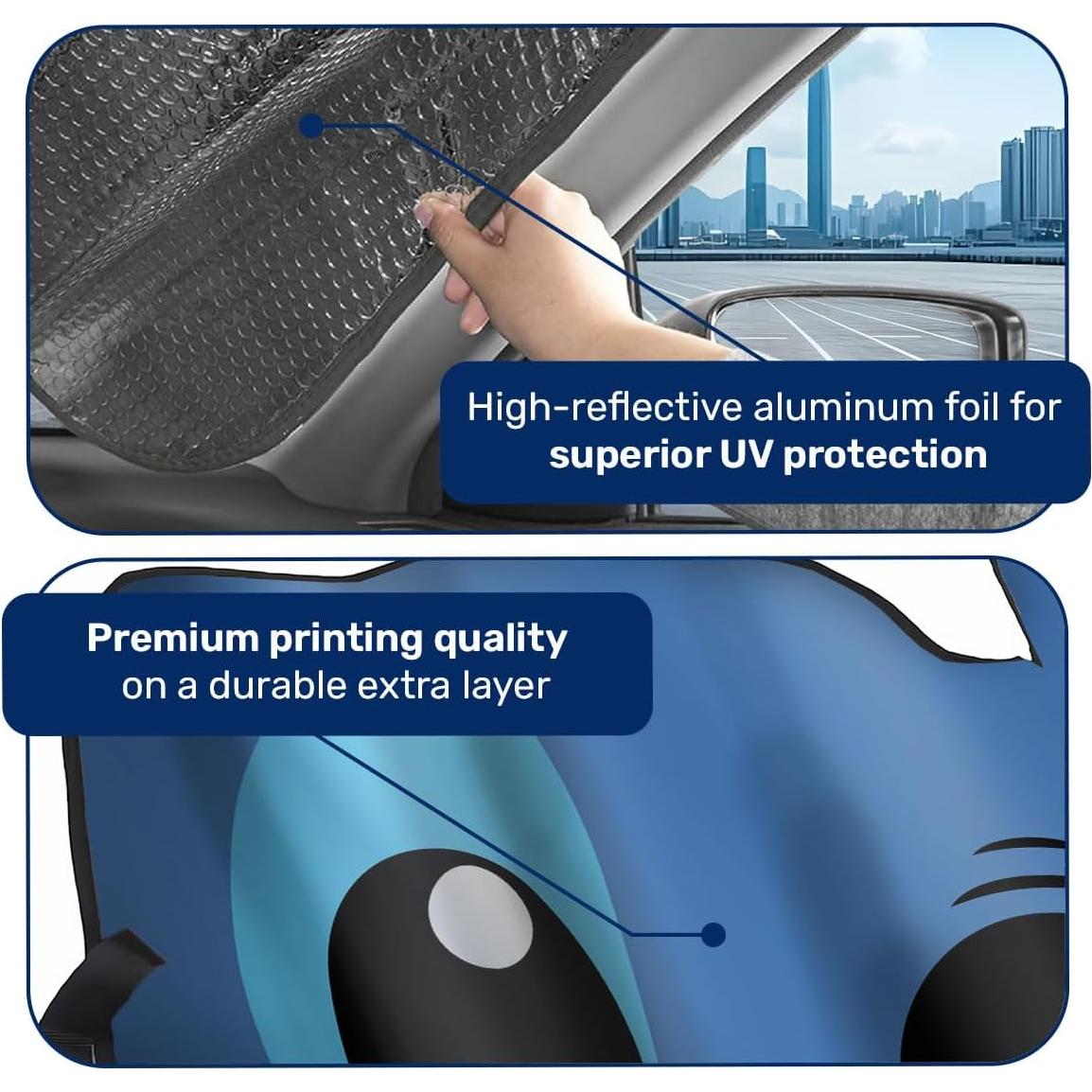 Protector Solar Parabrisas GENANY Ojos Caricatura 139.7x76.2 cm