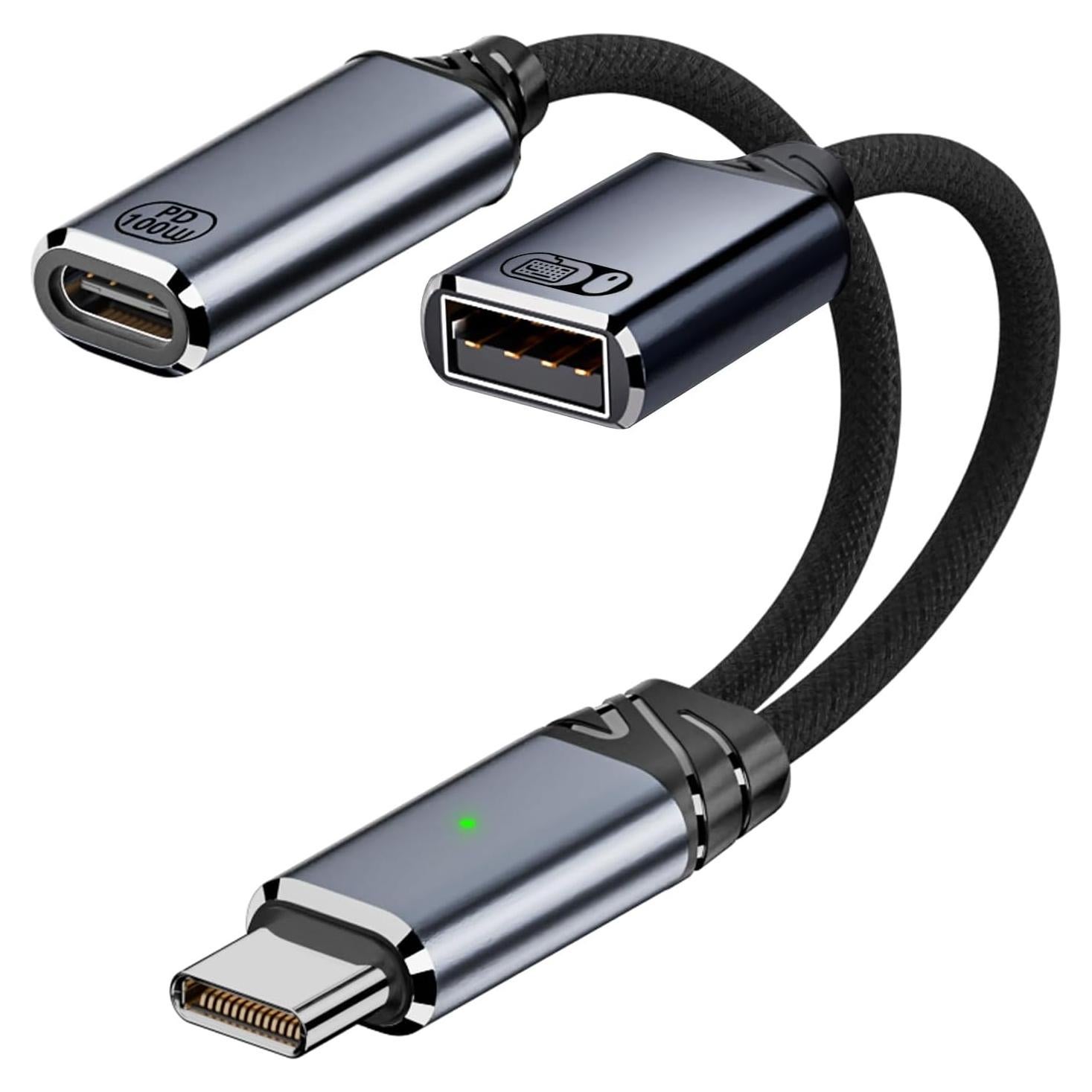 Adaptador USB C OTG y Cargador Jadebones 100W Gris