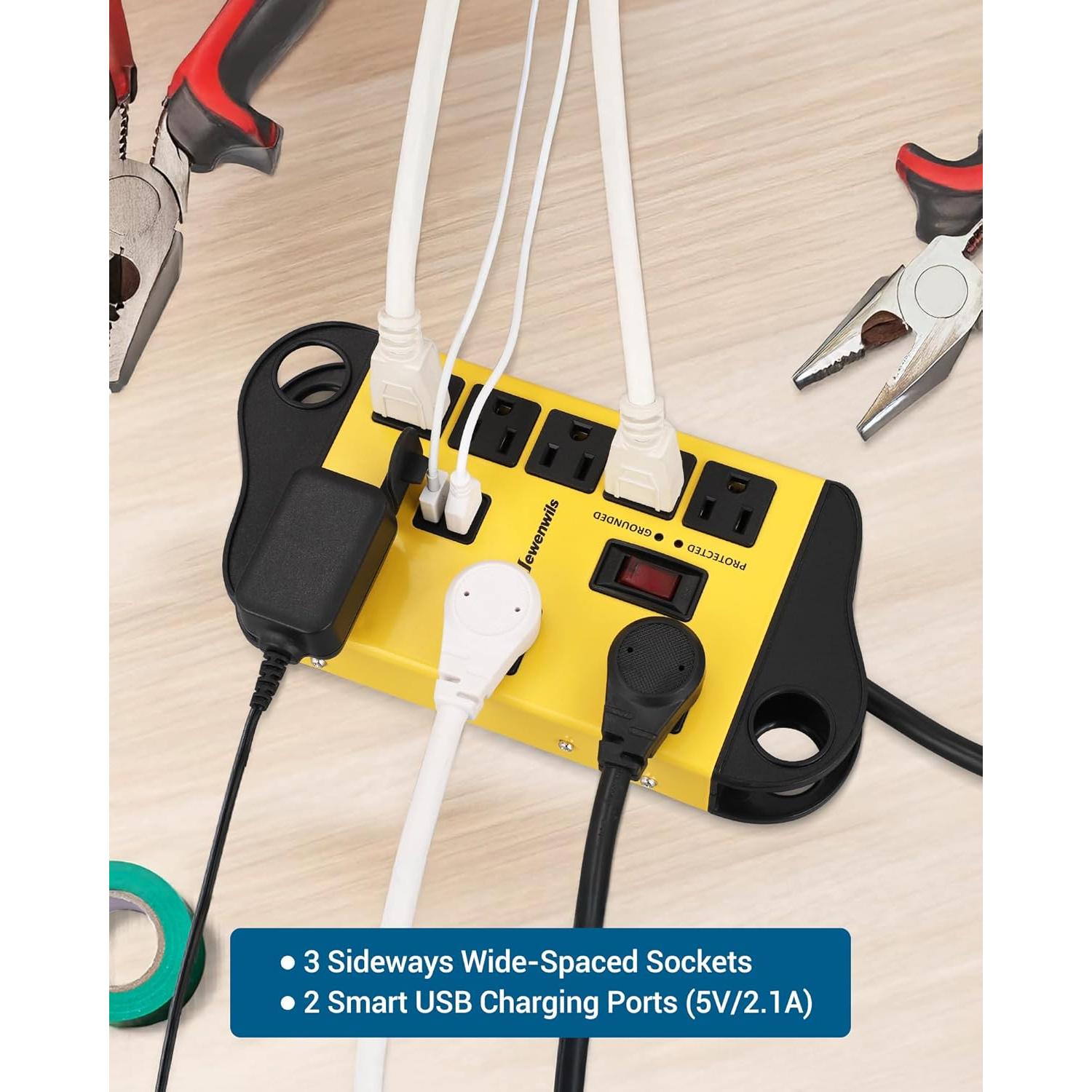 Regleta de Potencia DEWENWILS 8 Salidas AC 2 USB 1.83m