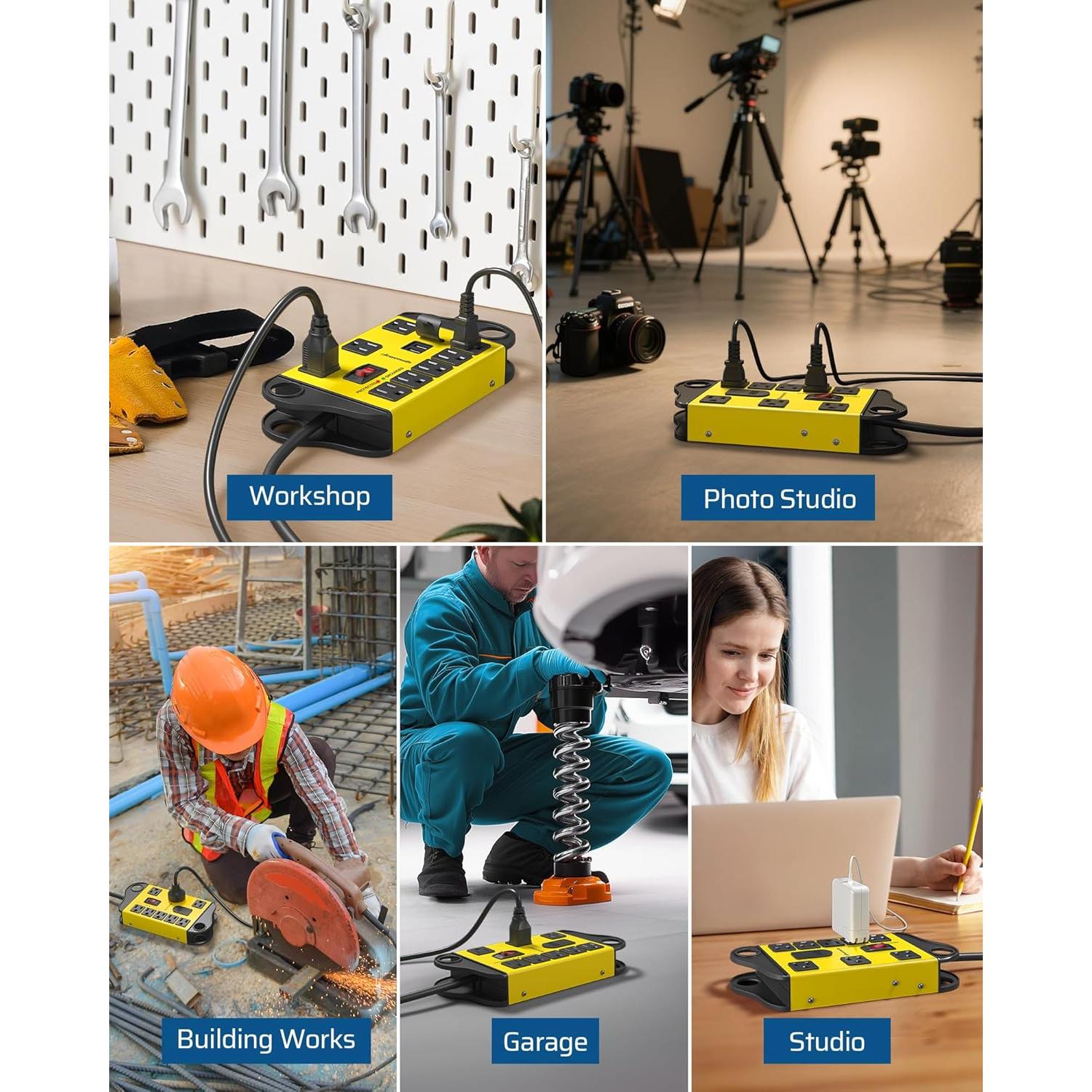 Regleta de Potencia DEWENWILS 8 Salidas AC 2 USB 1.83m