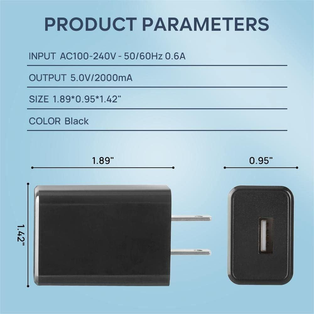 Cargador de Pared USB 5V 2A Huizhou 2PCS Negro