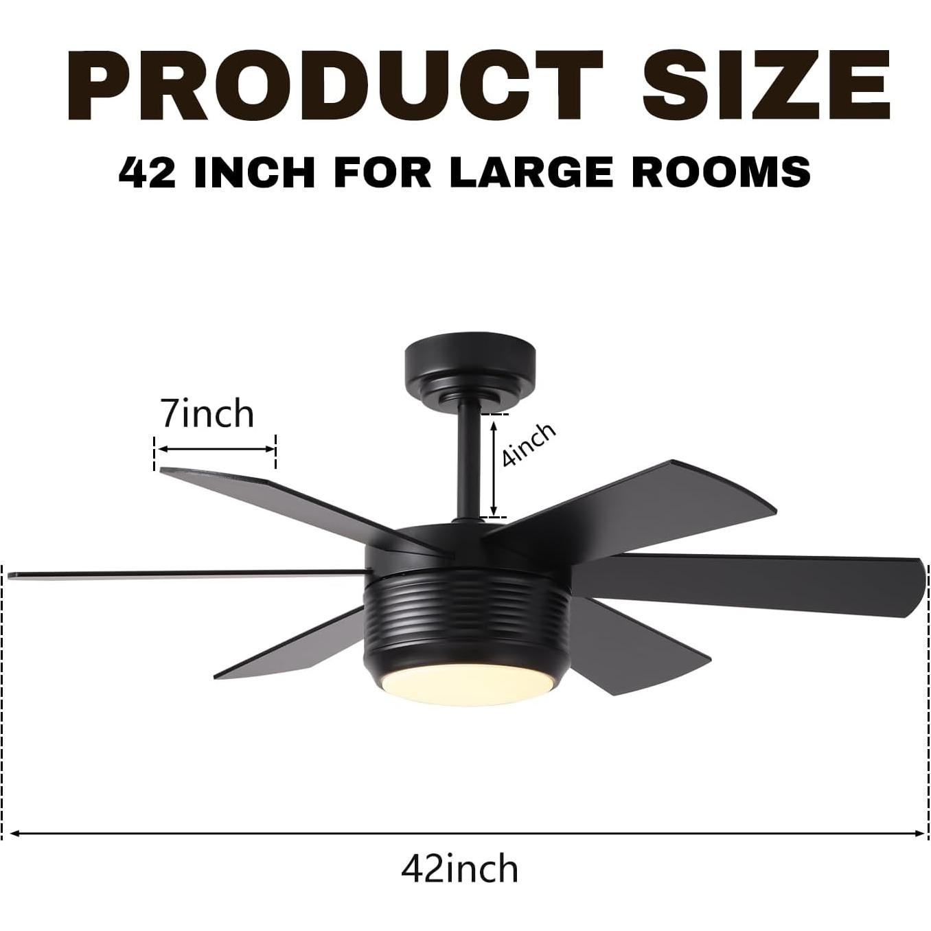 Ventilador de Techo SHOWDI 106 cm con Luces y Control Remoto