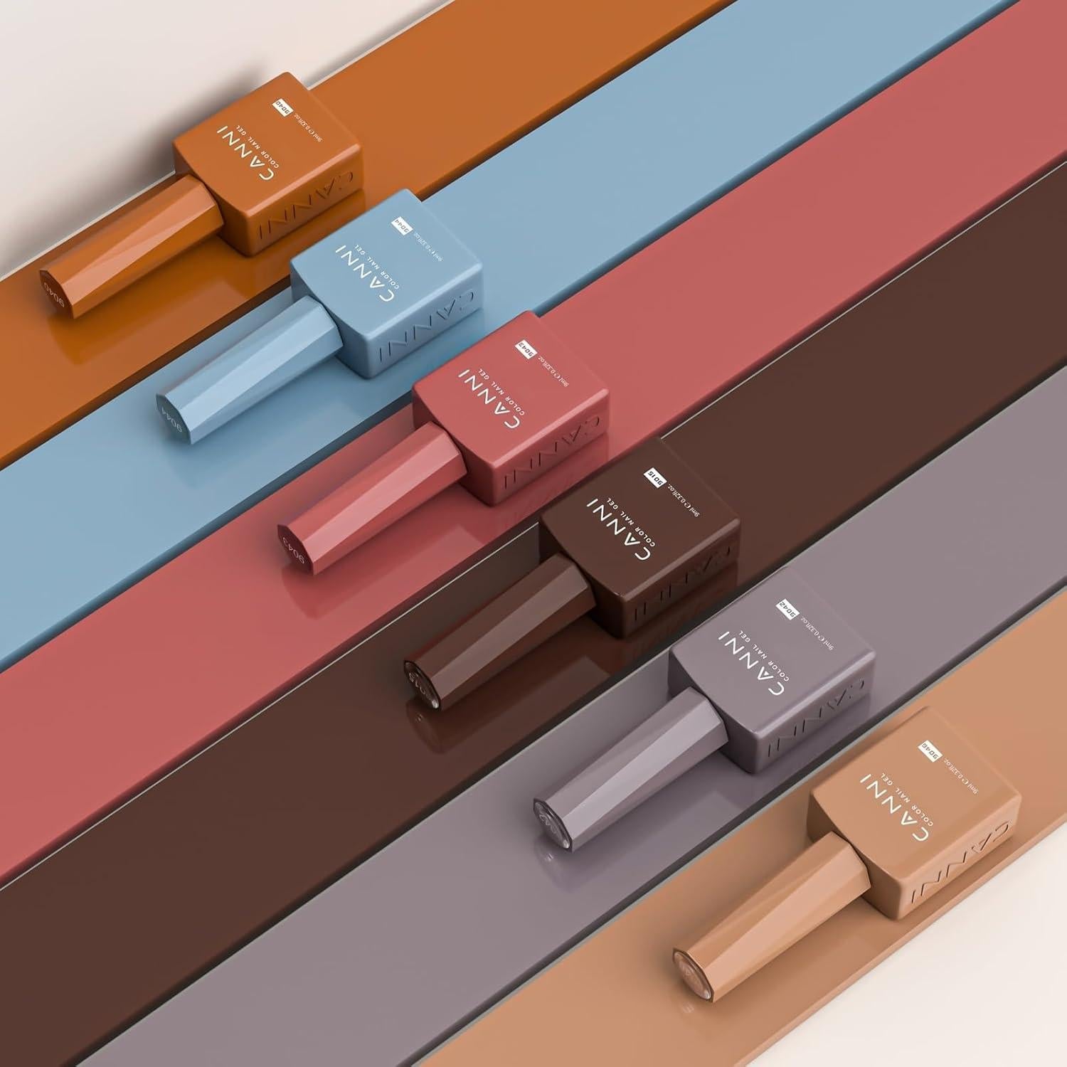 Set de Esmalte de Uñas en Gel CANNI 6 Colores 9 ML Marrón