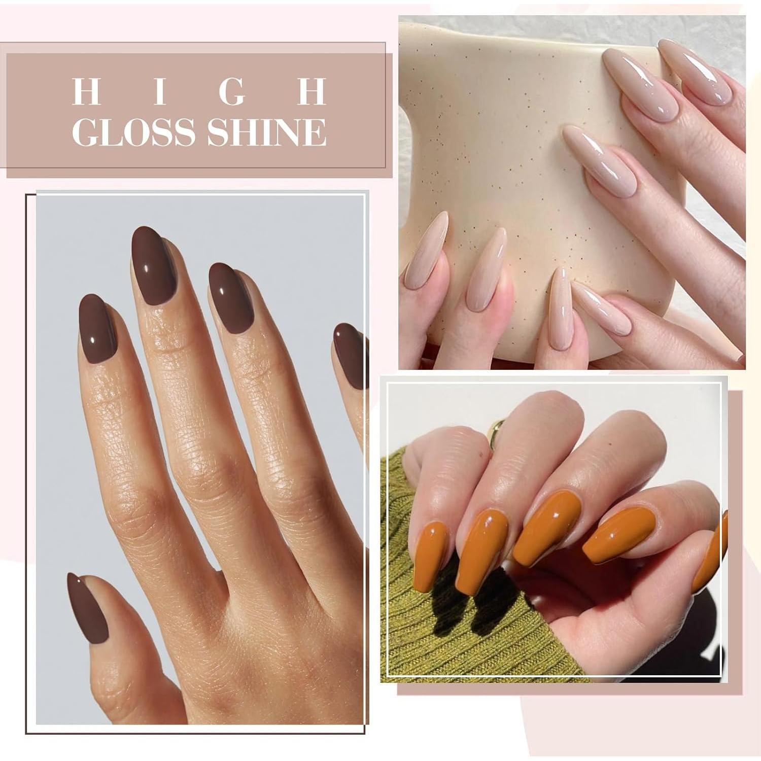 Set de Esmalte de Uñas en Gel CANNI 6 Colores 9 ML Marrón