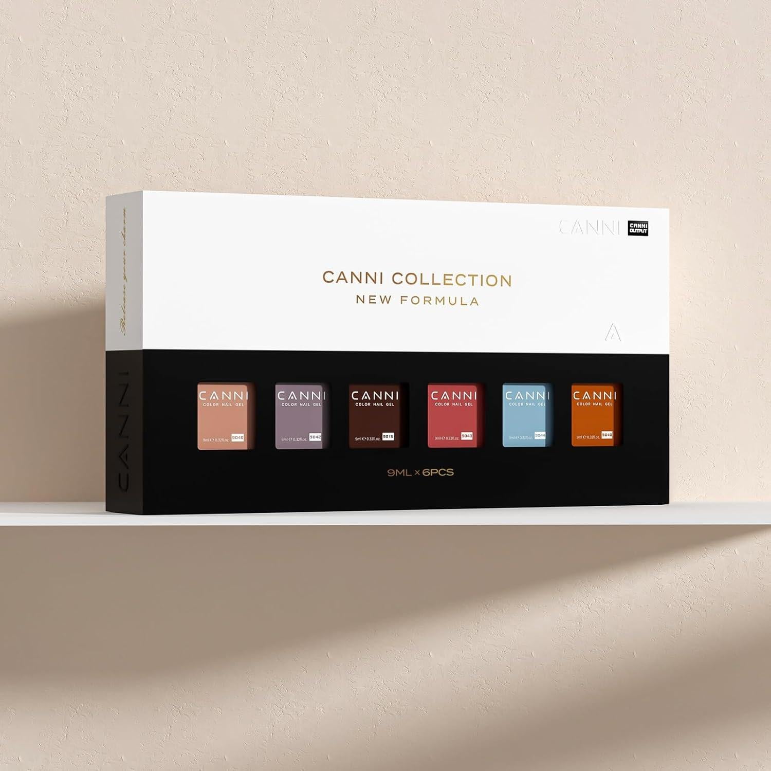 Set de Esmalte de Uñas en Gel CANNI 6 Colores 9 ML Marrón