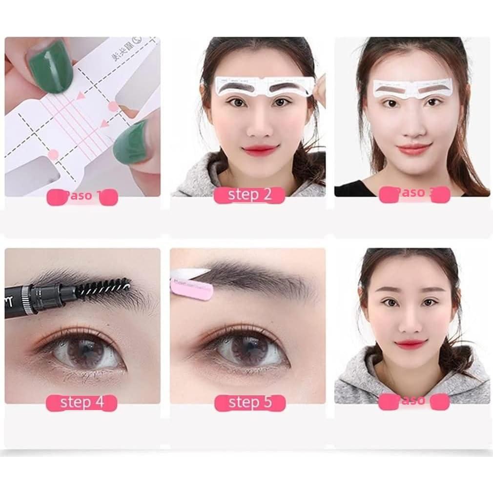Plantillas de Cejas Mzdkjzl 60 Piezas 12 Estilos Ajustables