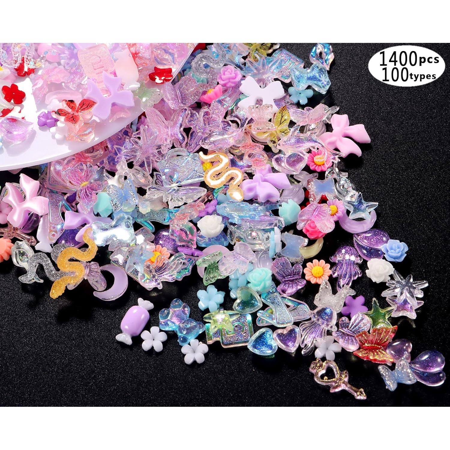 Set de 250 Adornos para Uñas 3D Tanhu - Colores y Formas Variadas