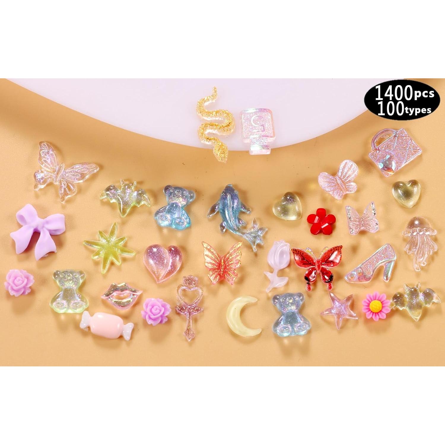 Set de 250 Adornos para Uñas 3D Tanhu - Colores y Formas Variadas