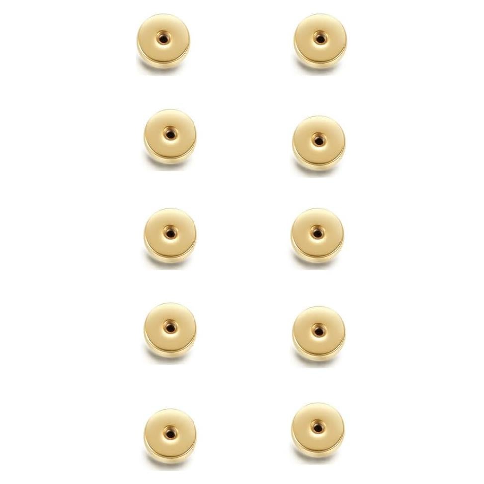 Respaldos de Tornillo Planos Renkovte Dorado 10 Piezas Acero Inoxidable