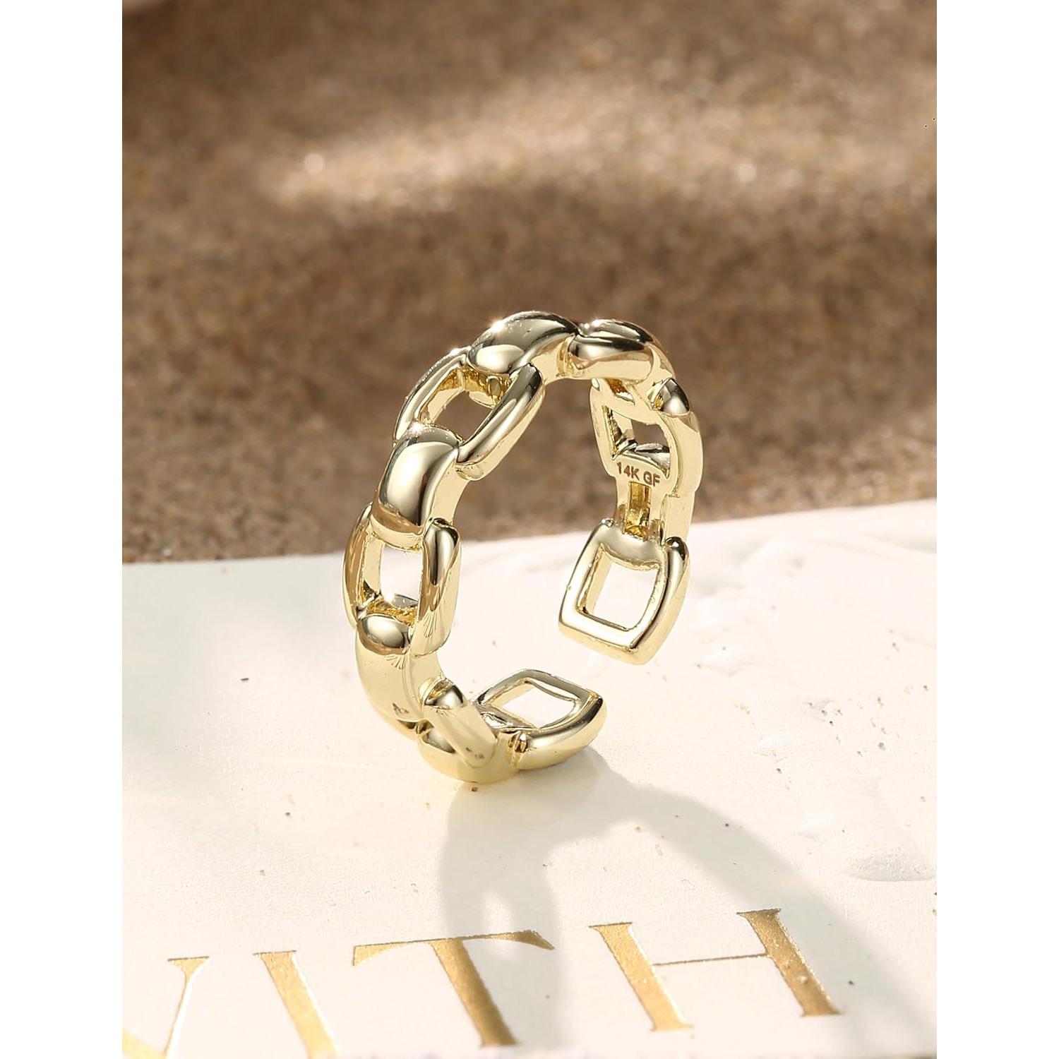 Anillo de Dedo del Pie Ajustable Oro Relleno 14K Fiasaso Mujer