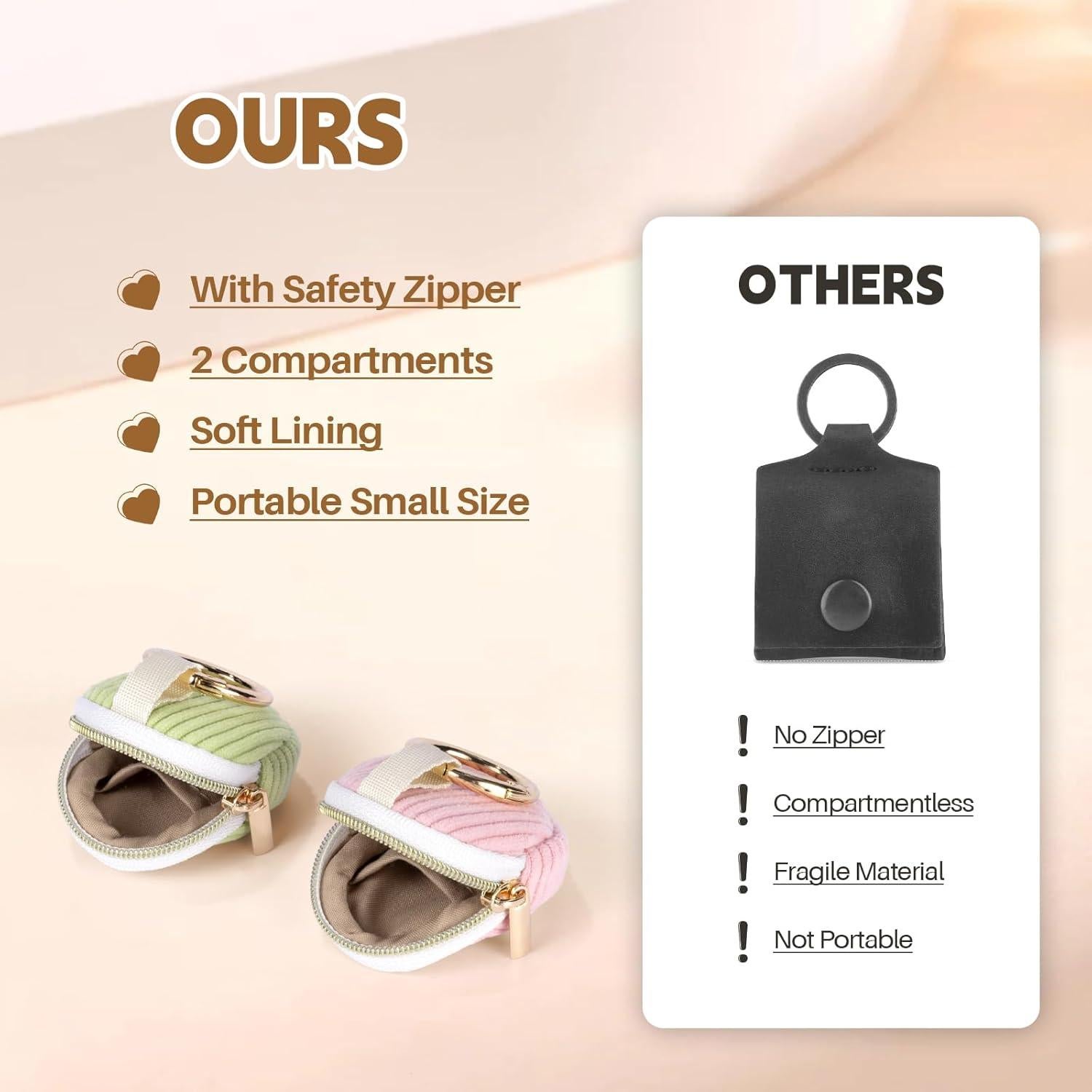 Estuche de Joyería Portátil Playexen 2 Piezas Beige y Rosa