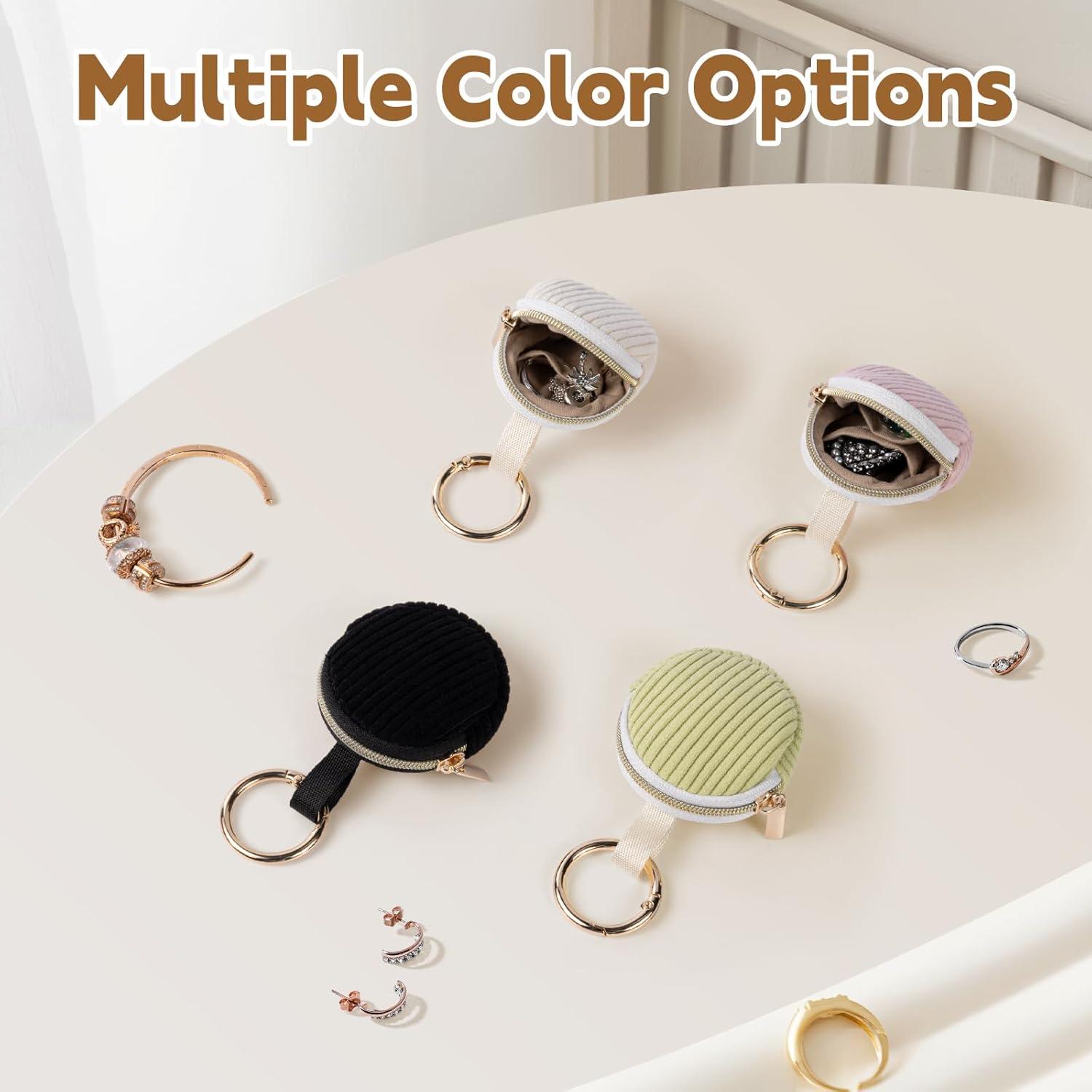 Estuche de Joyería Portátil Playexen 2 Piezas Beige y Rosa