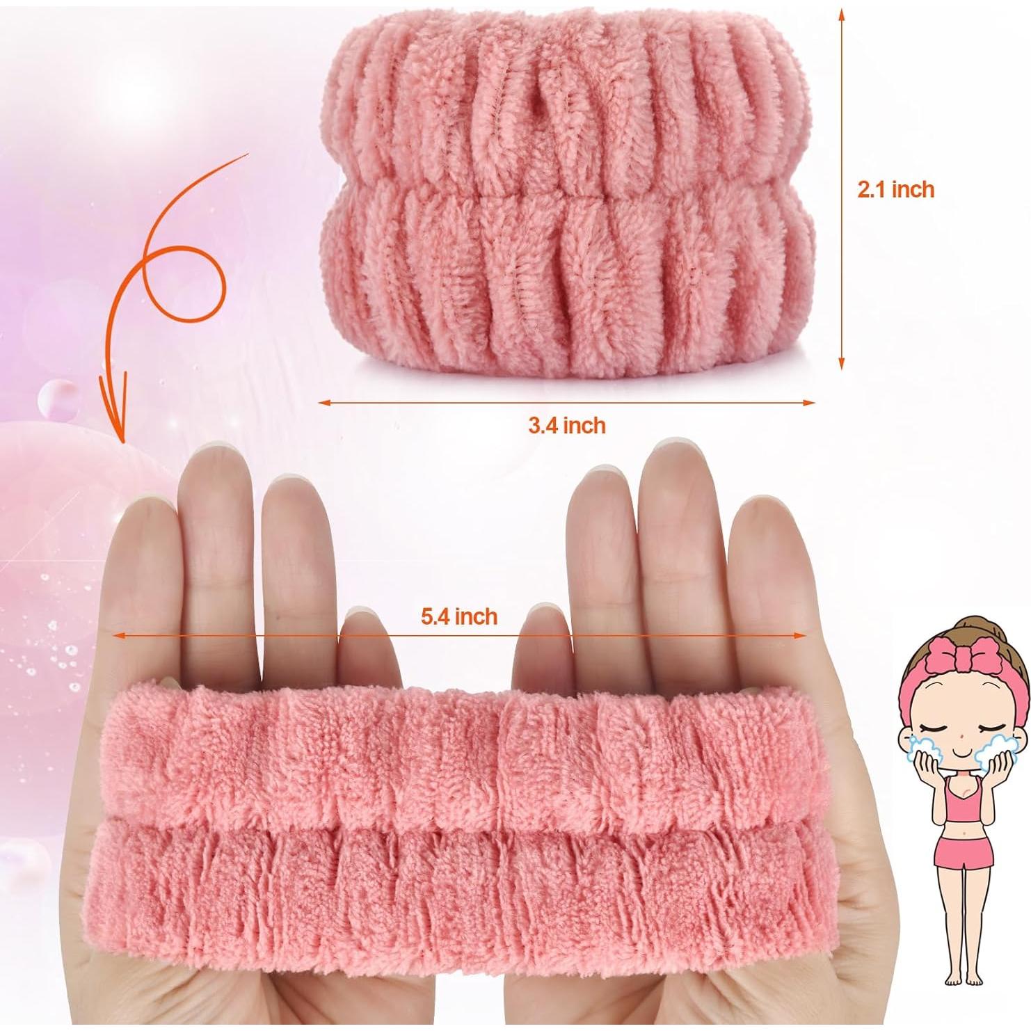 Bandas de Muñeca Wteehn 2 Piezas Microfibra Rosa Frijol
