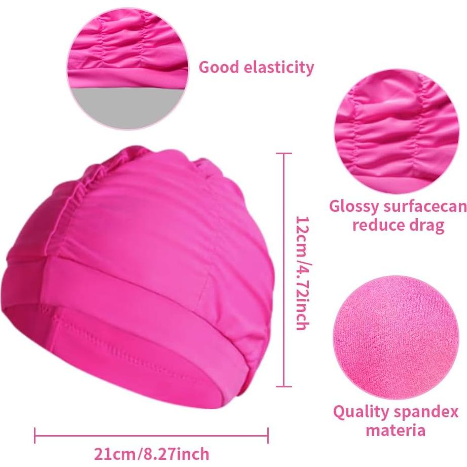 Gorras de Baño de Tela Wholelovein 2 Pcs Nylon Unisex