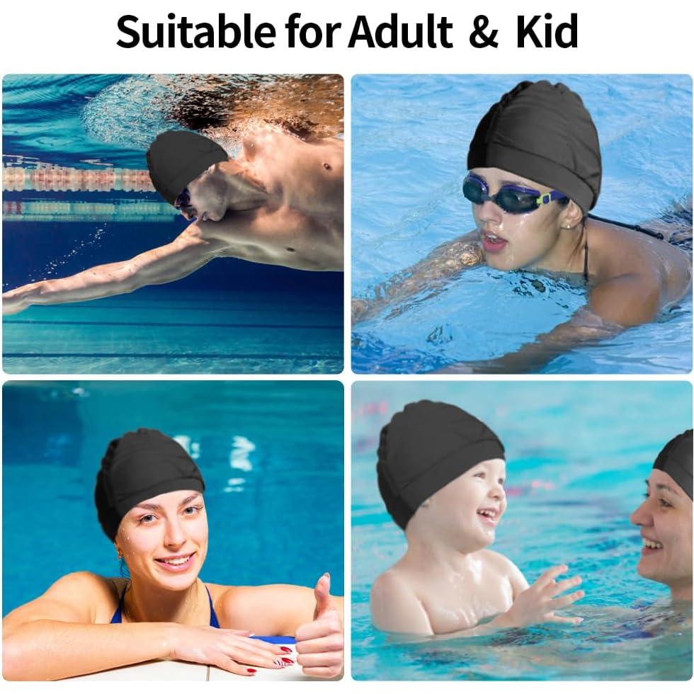 Gorras de Baño de Tela Wholelovein 2 Pcs Nylon Unisex