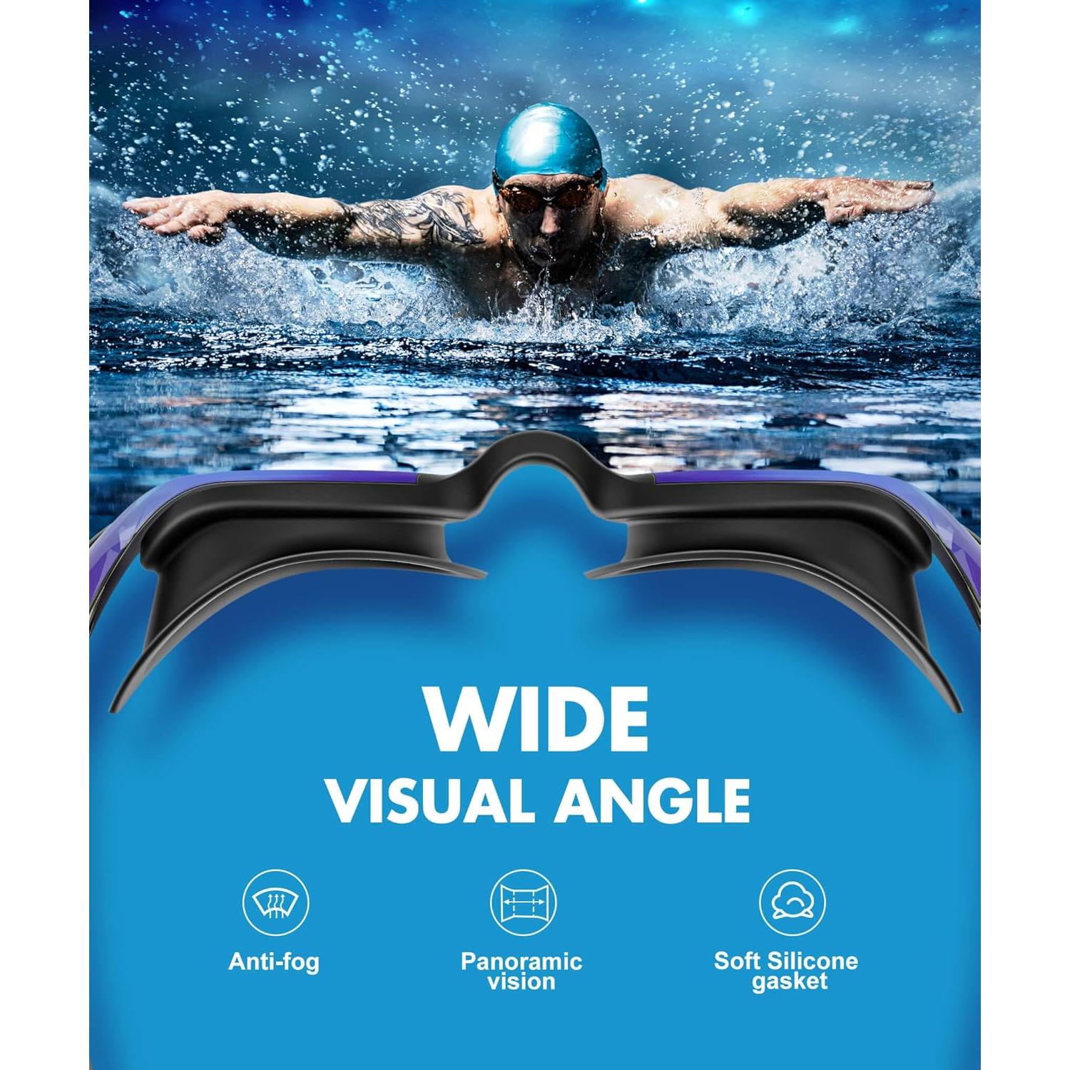 Gafas de natación NSSIW para adultos UV400 - 3 paquetes