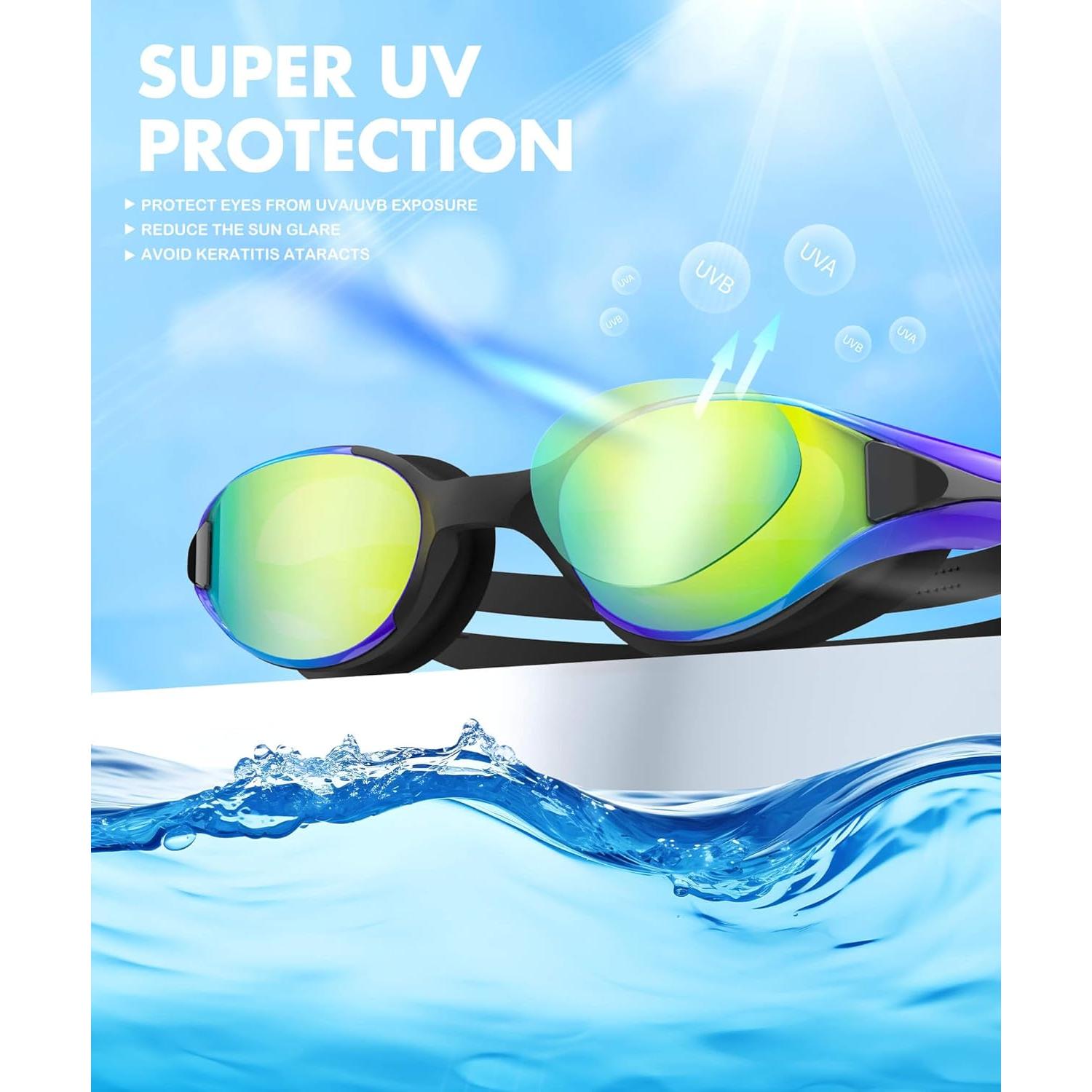 Gafas de natación NSSIW para adultos UV400 - 3 paquetes