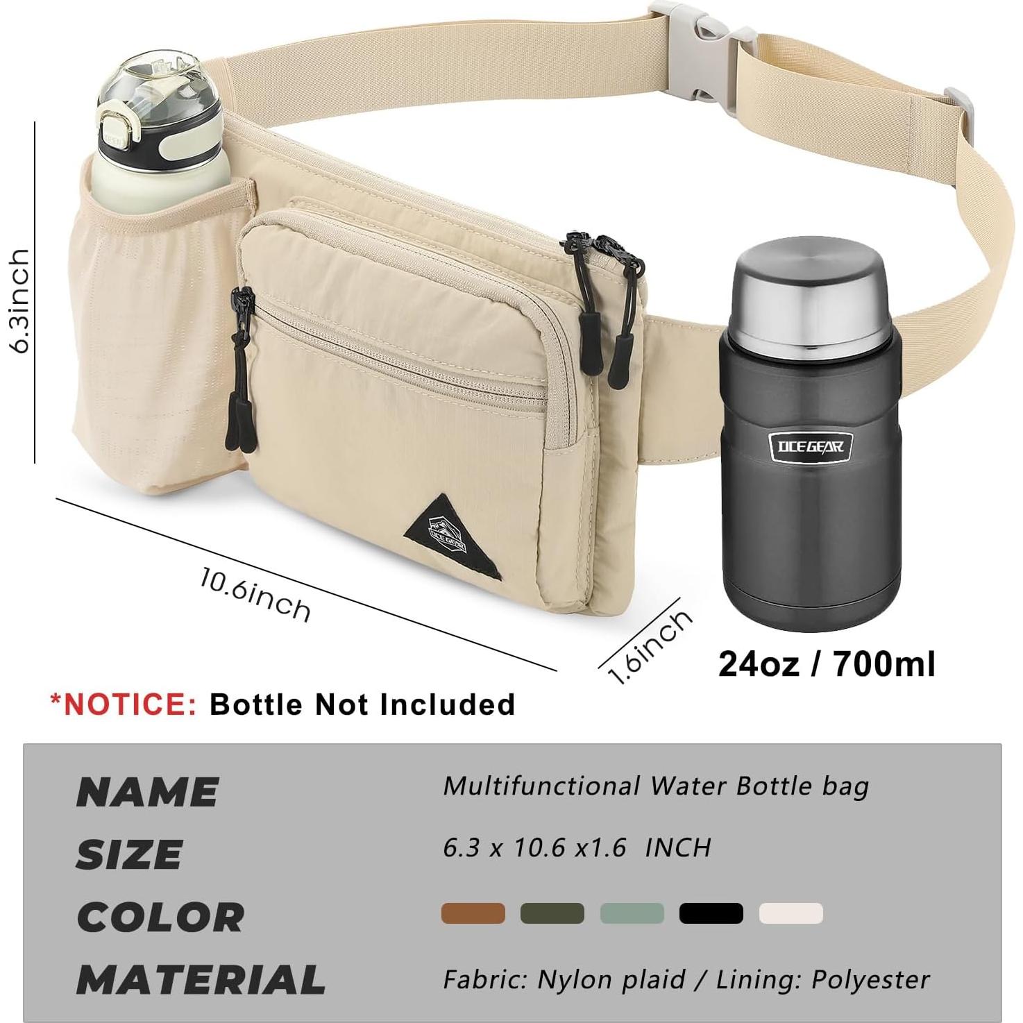 Bolsa de Cintura Impermeable OCE GEAR con Soporte para Botella 700ml