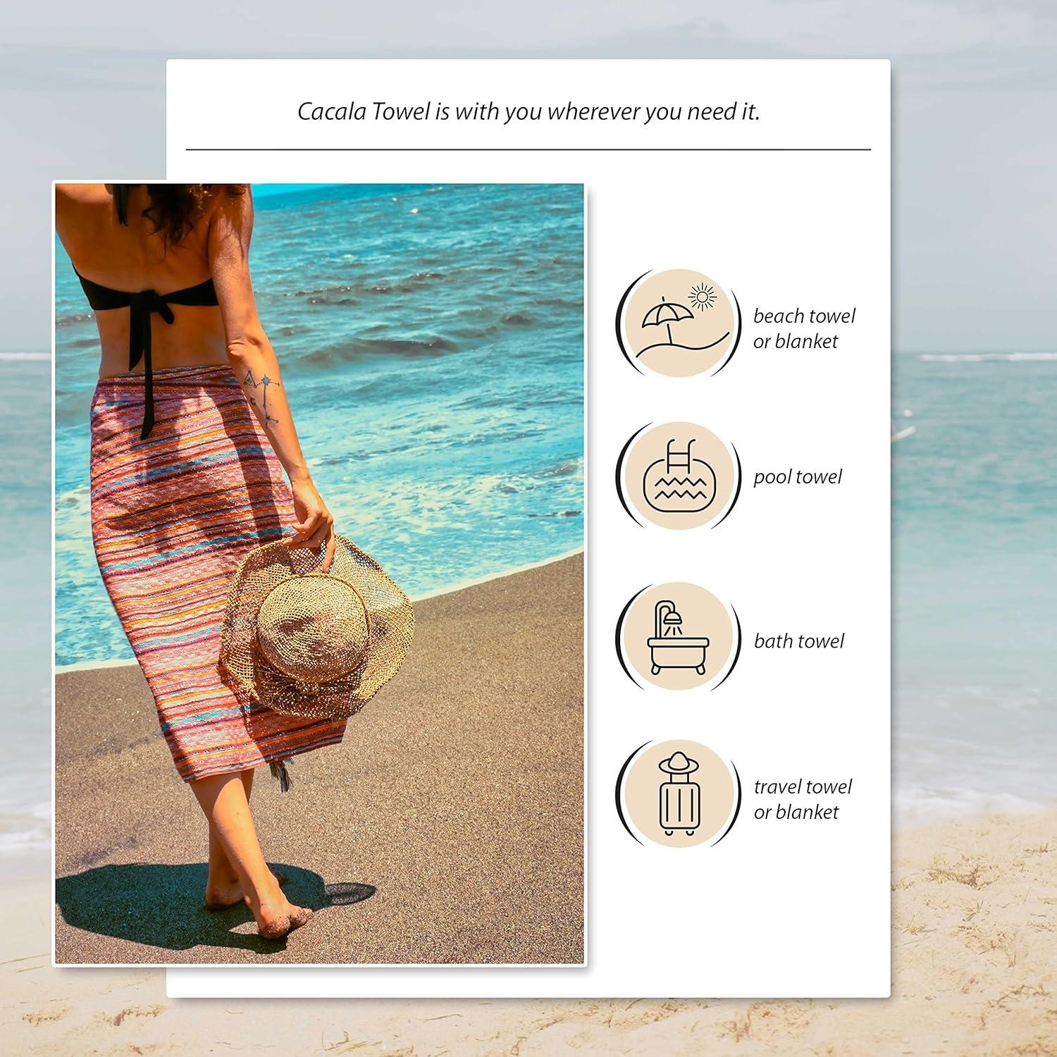 Toalla de Playa Cacala 100% Algodón 94x178 cm Secado Rápido