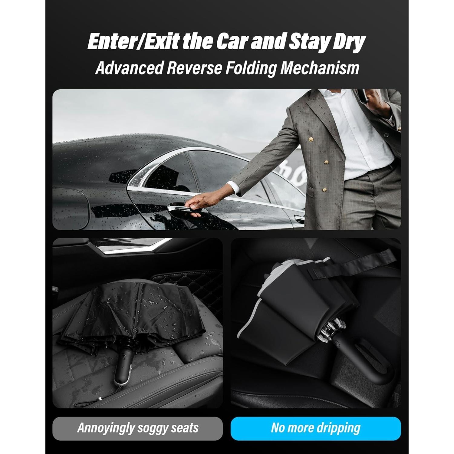 Paraguas Invertido Automático Dyale Travel Beige Resistente al Viento