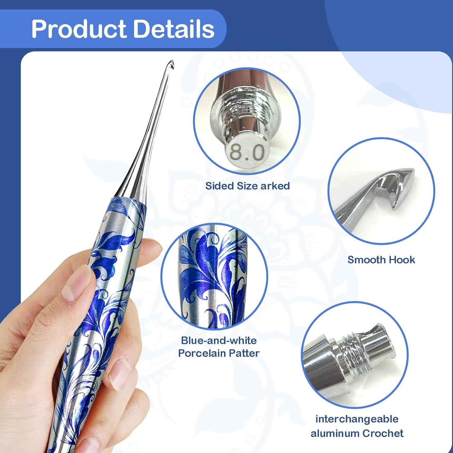 Juego de Ganchillos Intercambiables YihuaTop 34 Piezas 3-8mm