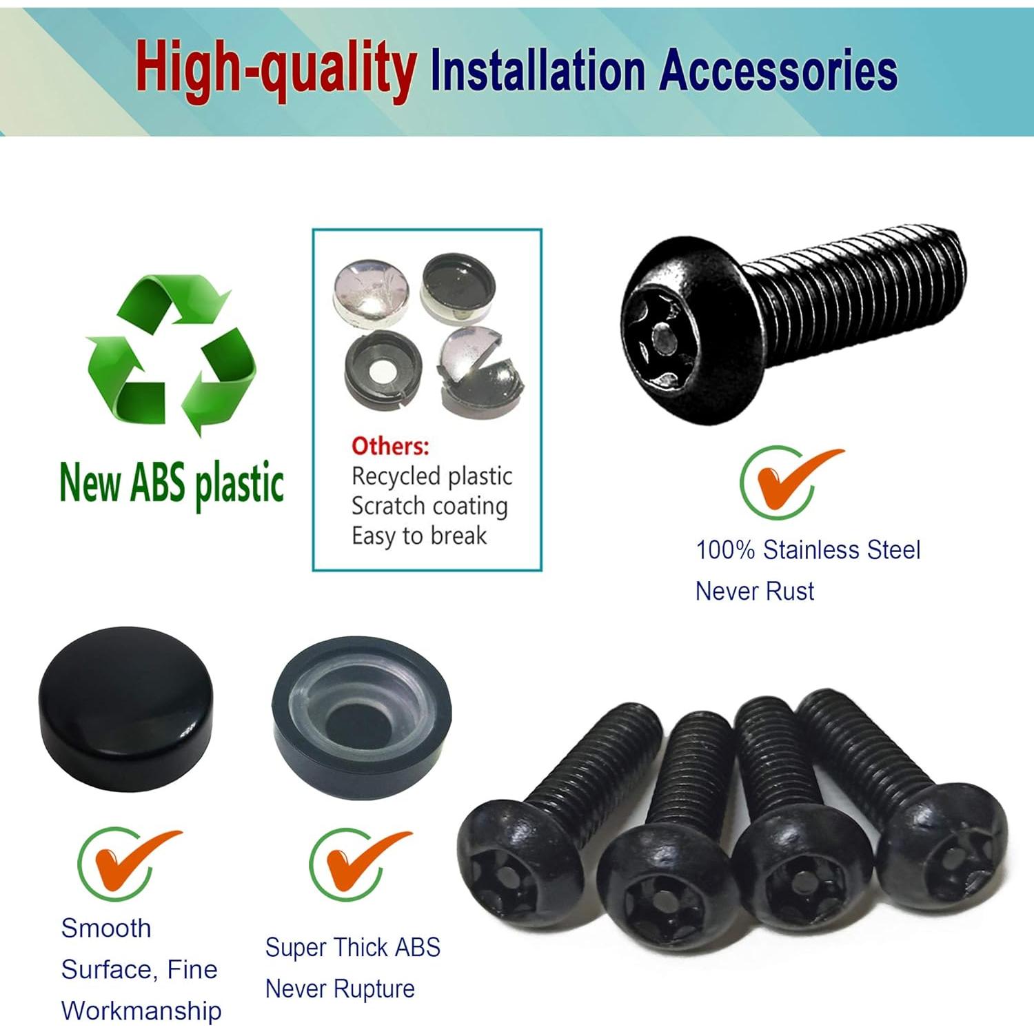 Tornillos de Placa de Licencia Antirrobo YoUoY M6 Acero Inoxidable