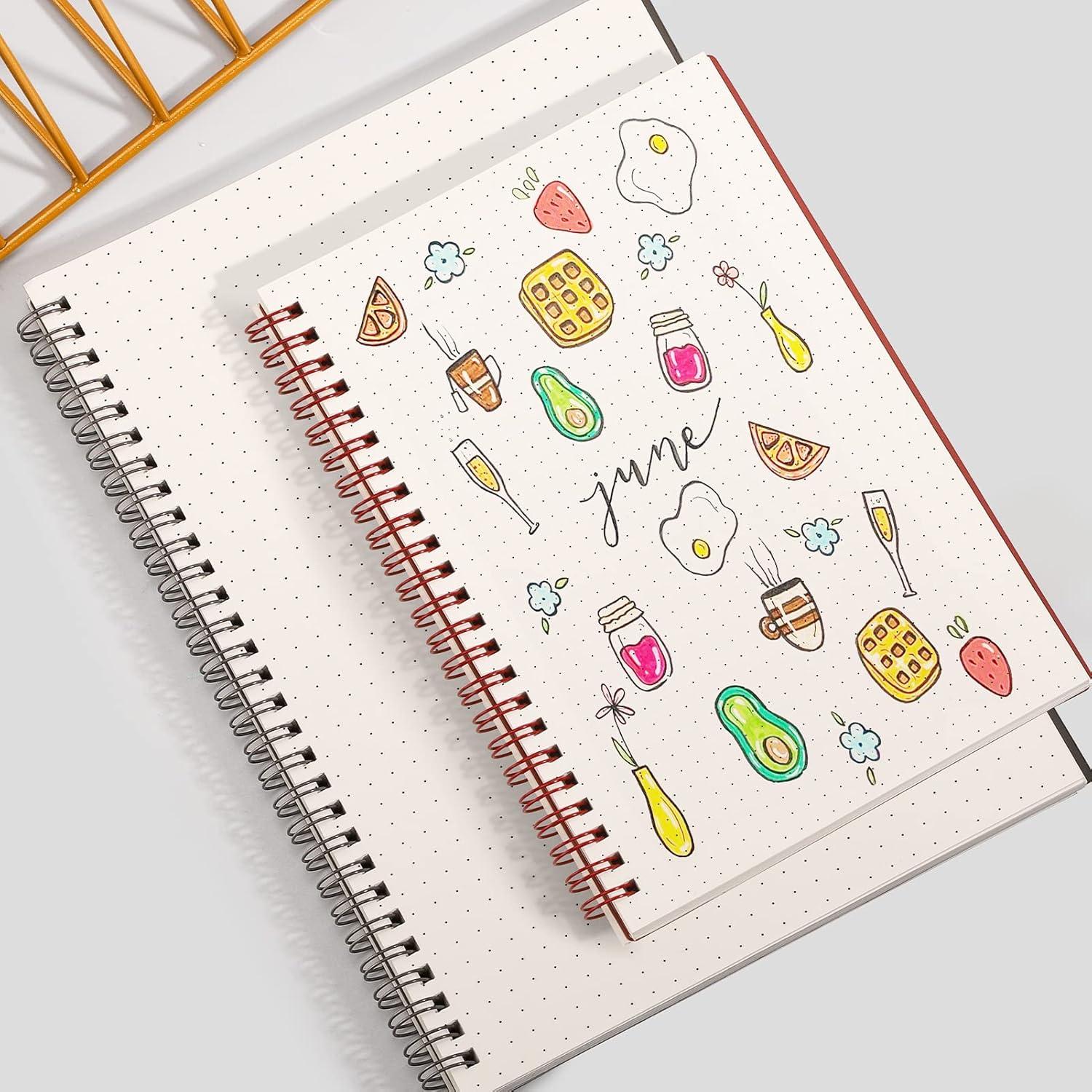 Cuaderno A5 EMSHOI Espiral con Puntos - 4 Paquetes 640 Páginas