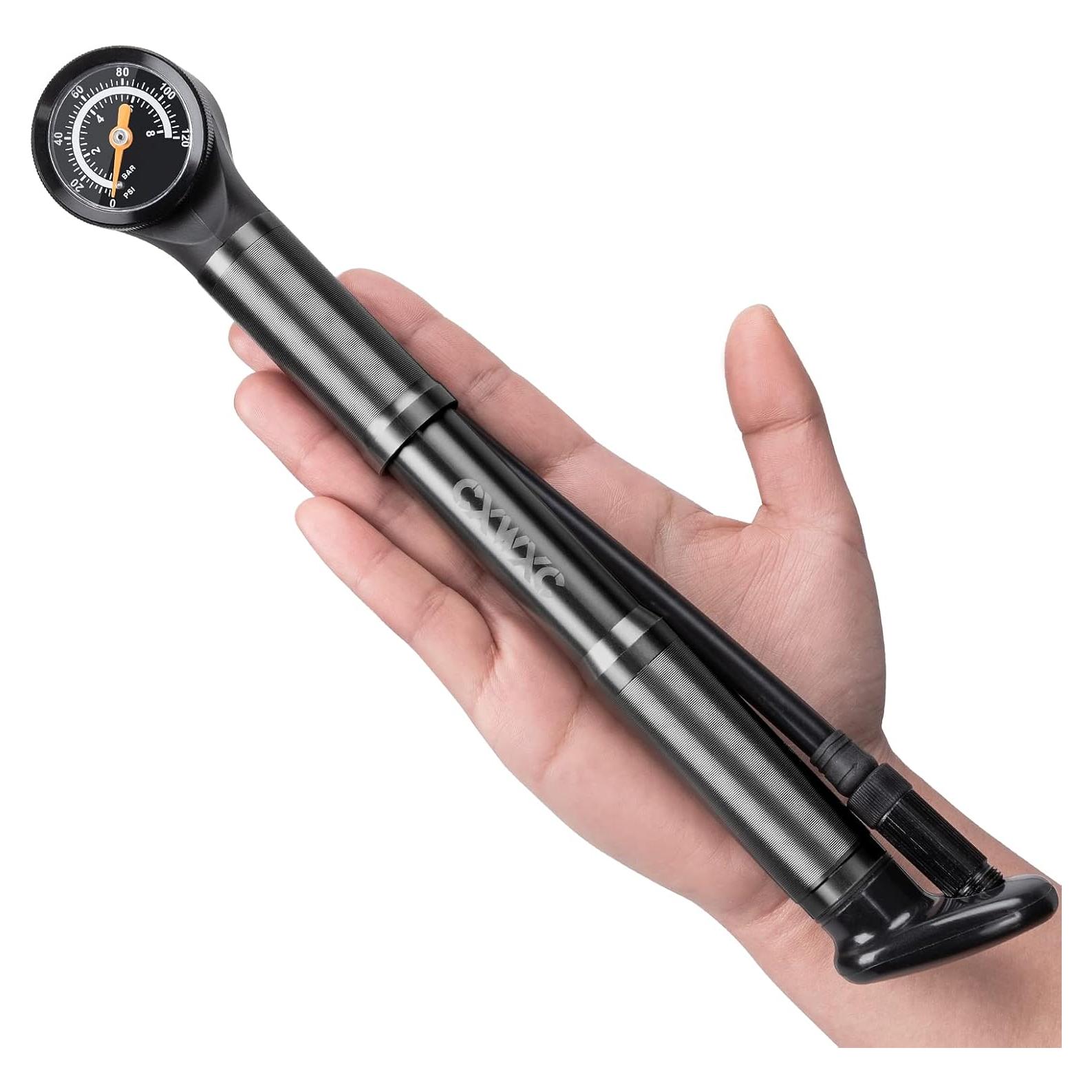 Bomba de Bicicleta Portátil CXWXC Mini con Manómetro 120 PSI