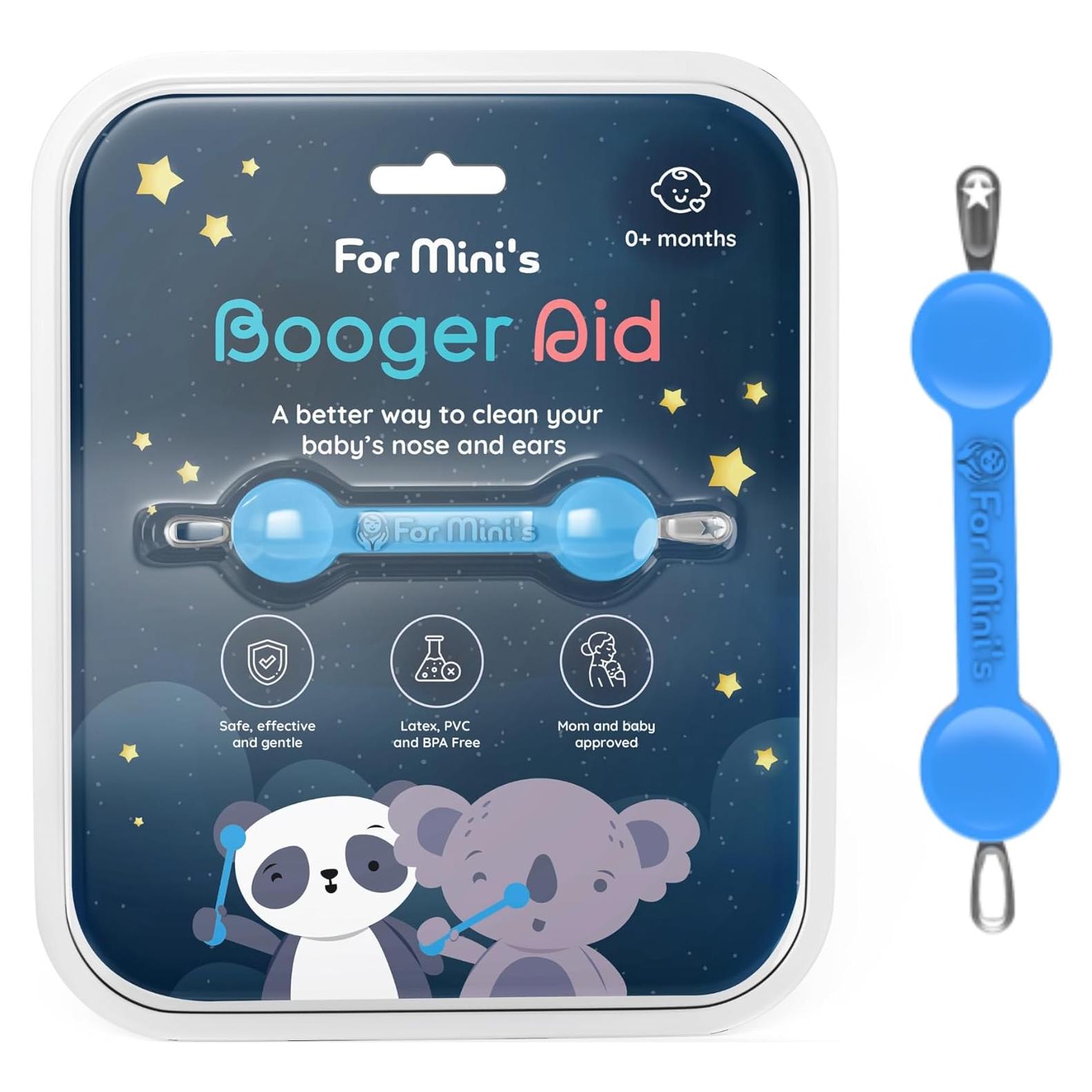 Booger Aid For Mini's - Limpiador de Nariz y Oídos Pequeño Azul