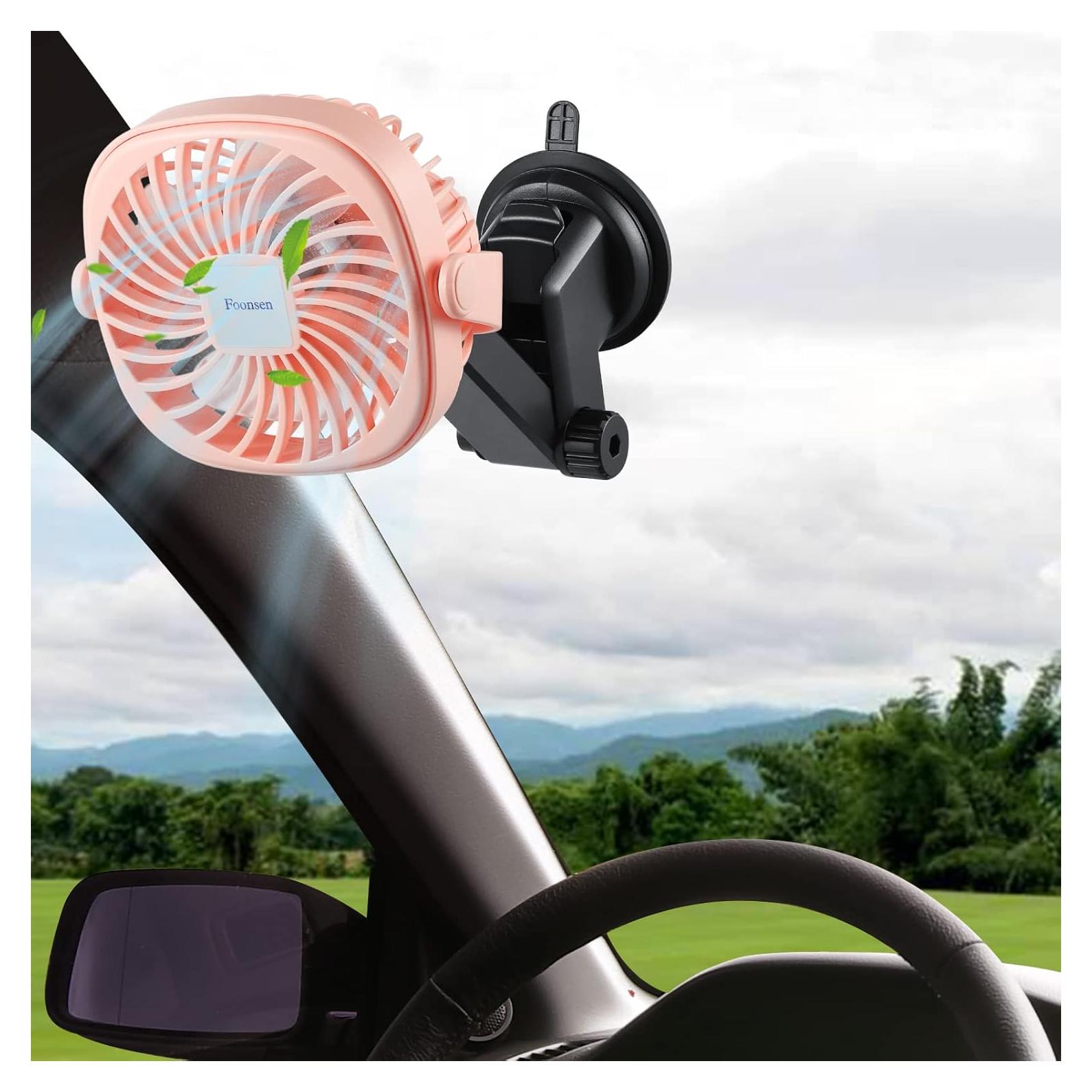 Ventilador Recargable USB Foonsen Rosa 3 Velocidades Portátil