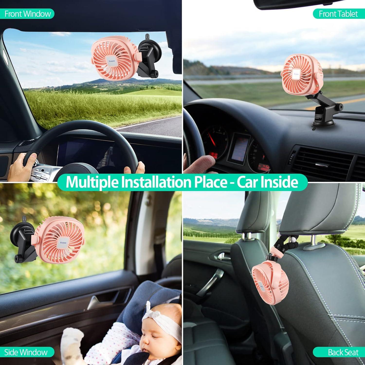 Ventilador Recargable USB Foonsen Rosa 3 Velocidades Portátil