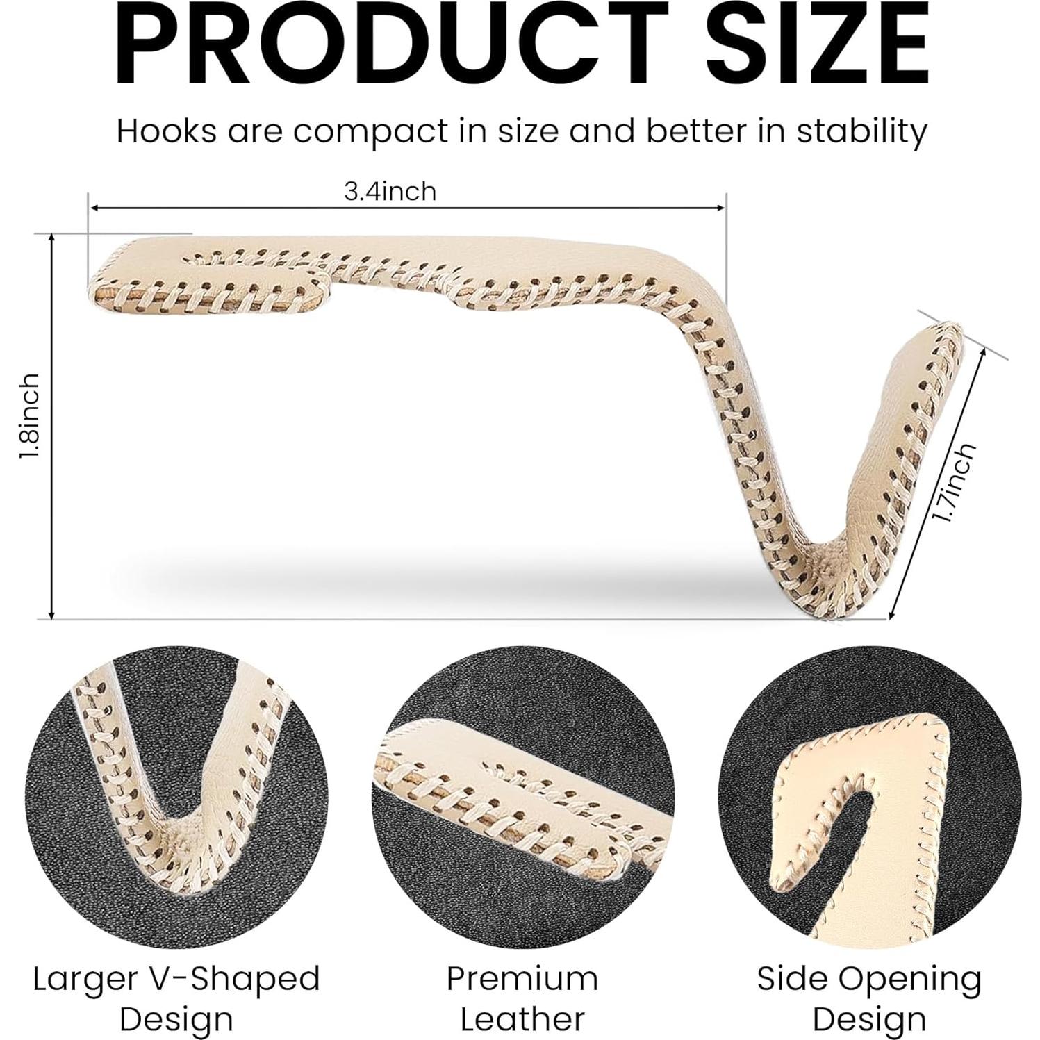 Ganchos para Asiento de Coche Cartaxio 2 Pcs Beige Aluminio Cuero