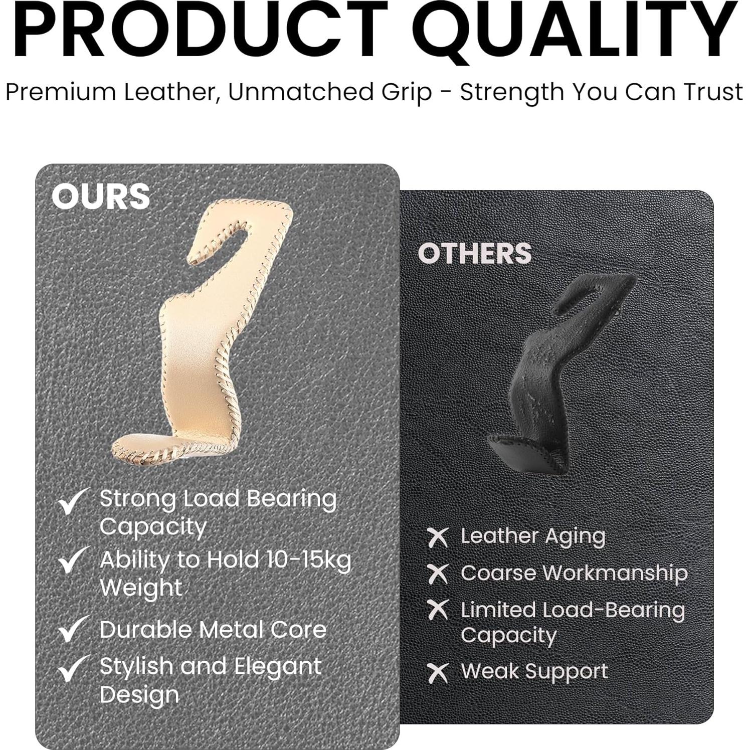 Ganchos para Asiento de Coche Cartaxio 2 Pcs Beige Aluminio Cuero