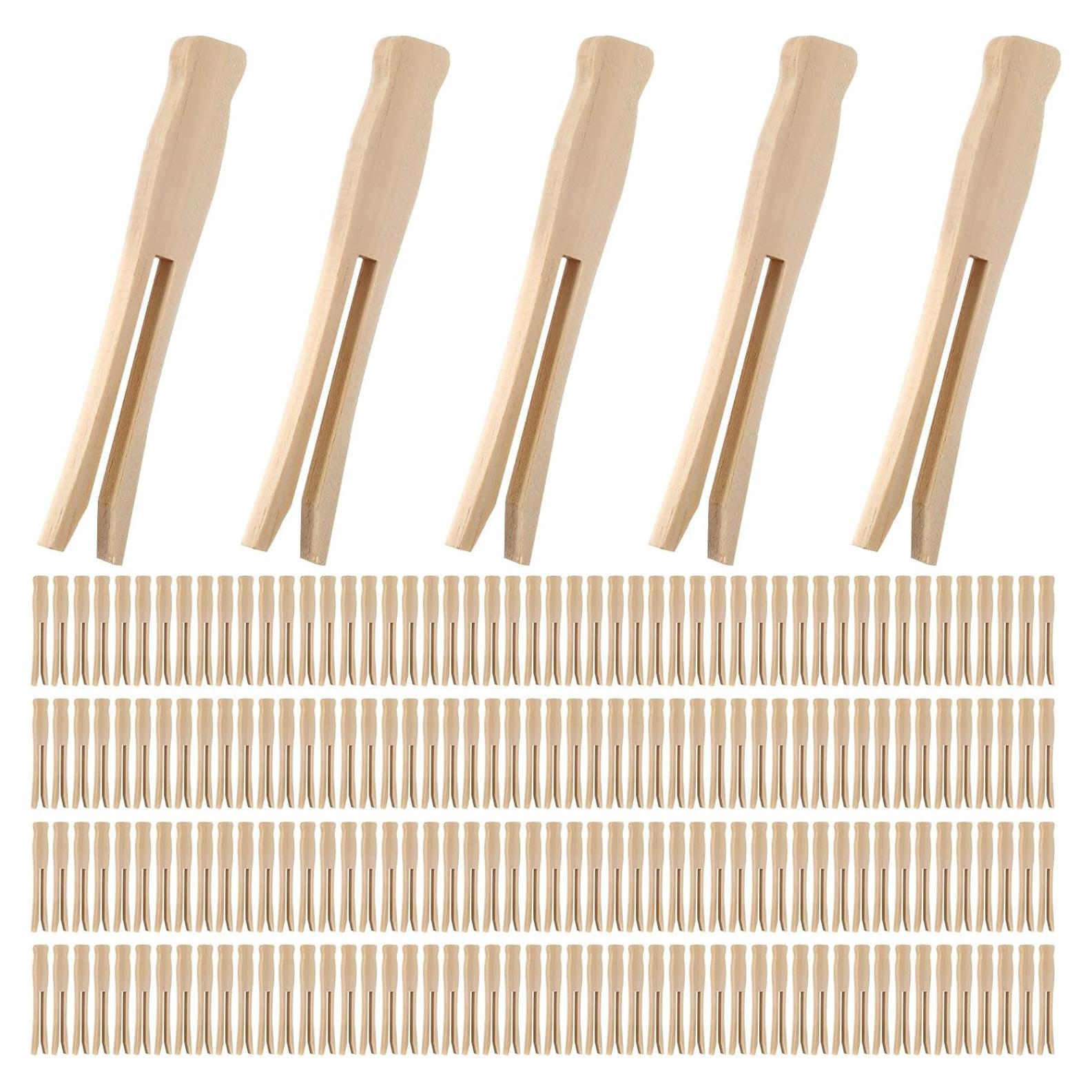 200 Pinzas de Madera Vintage Zubebe para Ropa 9.5 cm