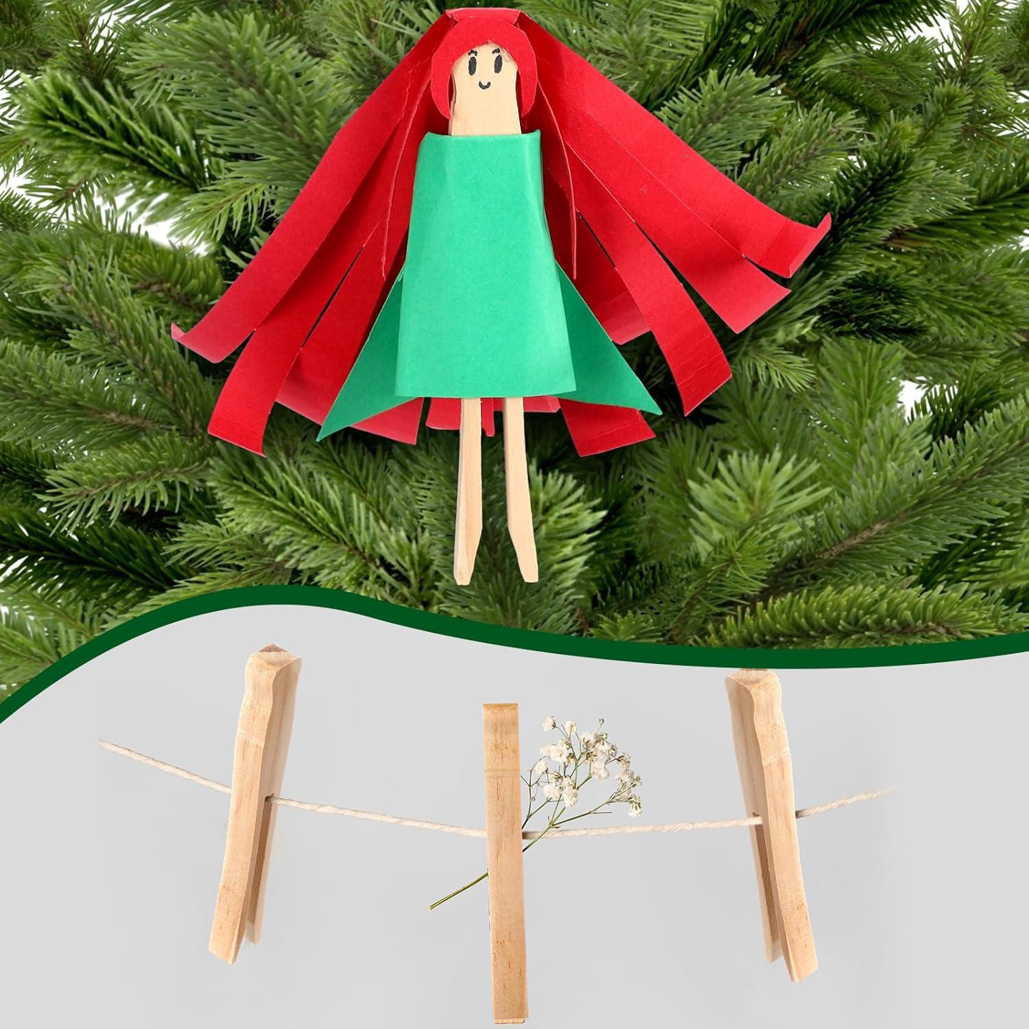 200 Pinzas de Madera Vintage Zubebe para Ropa 9.5 cm