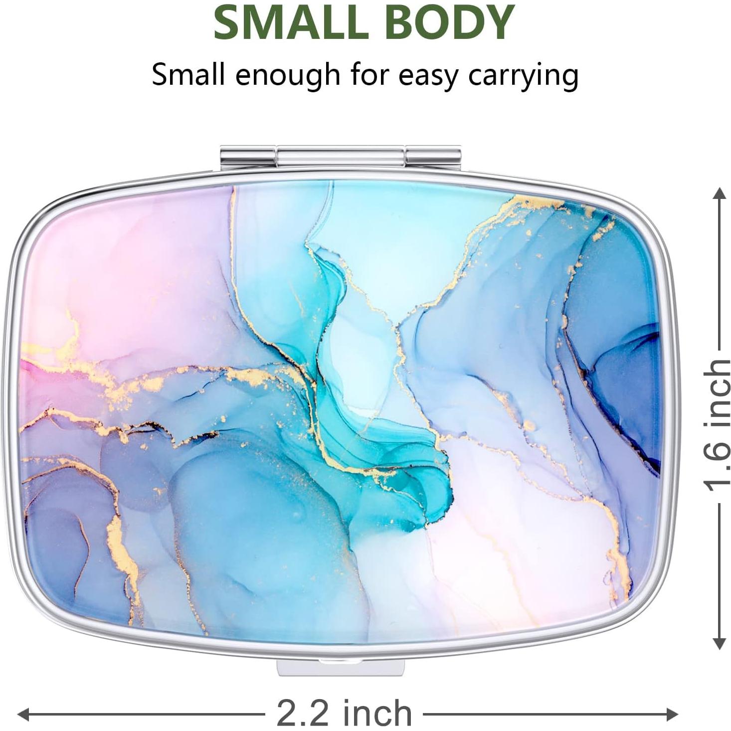 Caja de Pastillas Nipichsha Pequeña Mármol Colorido 5.6x4.1cm