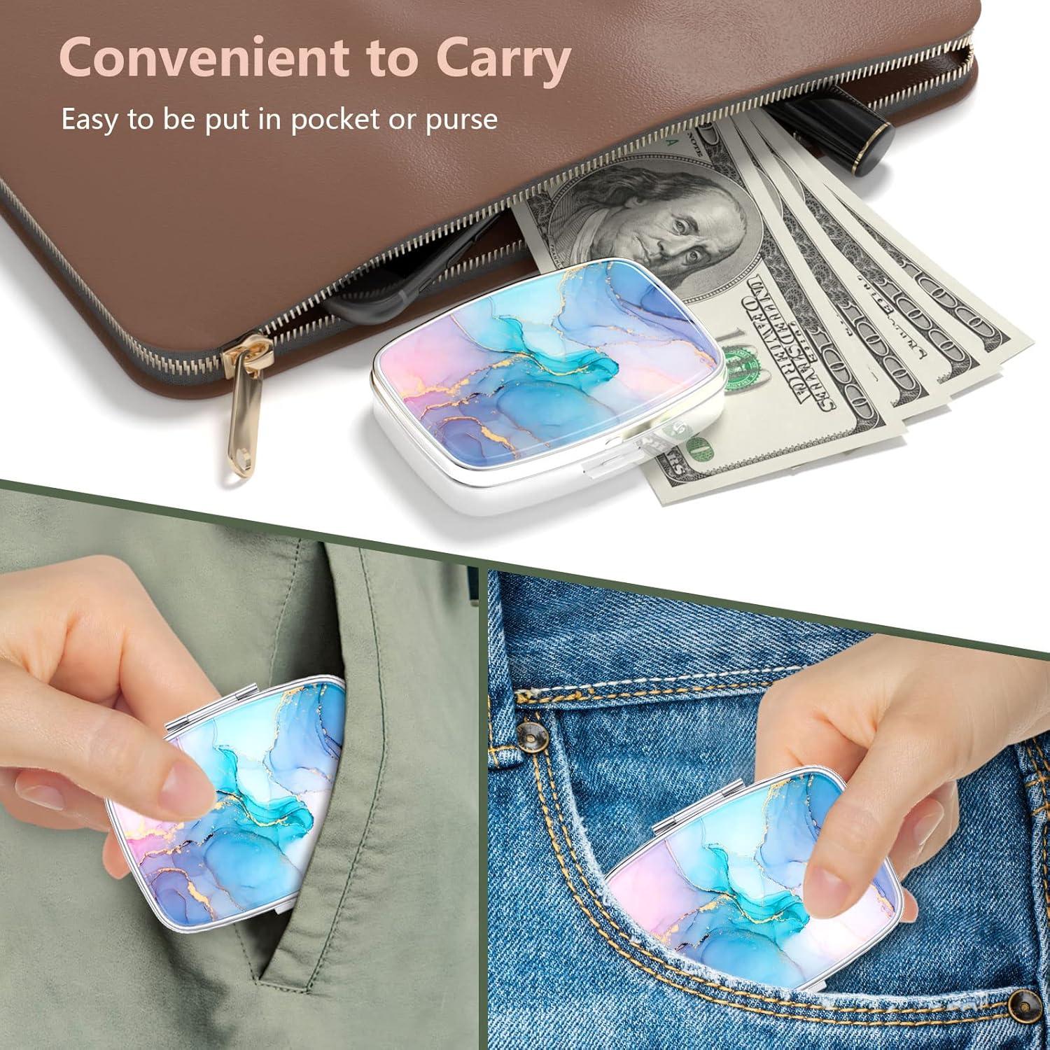 Caja de Pastillas Nipichsha Pequeña Mármol Colorido 5.6x4.1cm