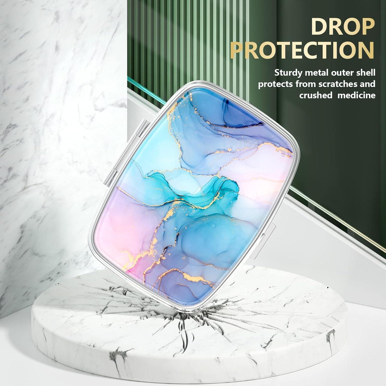 Caja de Pastillas Nipichsha Pequeña Mármol Colorido 5.6x4.1cm