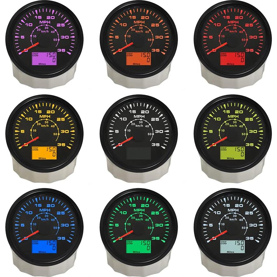 Velocímetro GPS ELING 0-55KM/H Impermeable 85mm 12V/24V