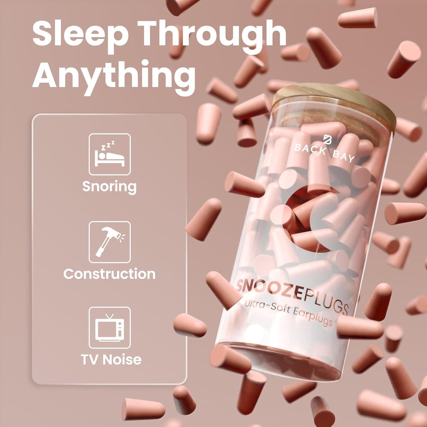 Tapones para Oídos SnoozePlugs Ultra Suaves - 60 Pares