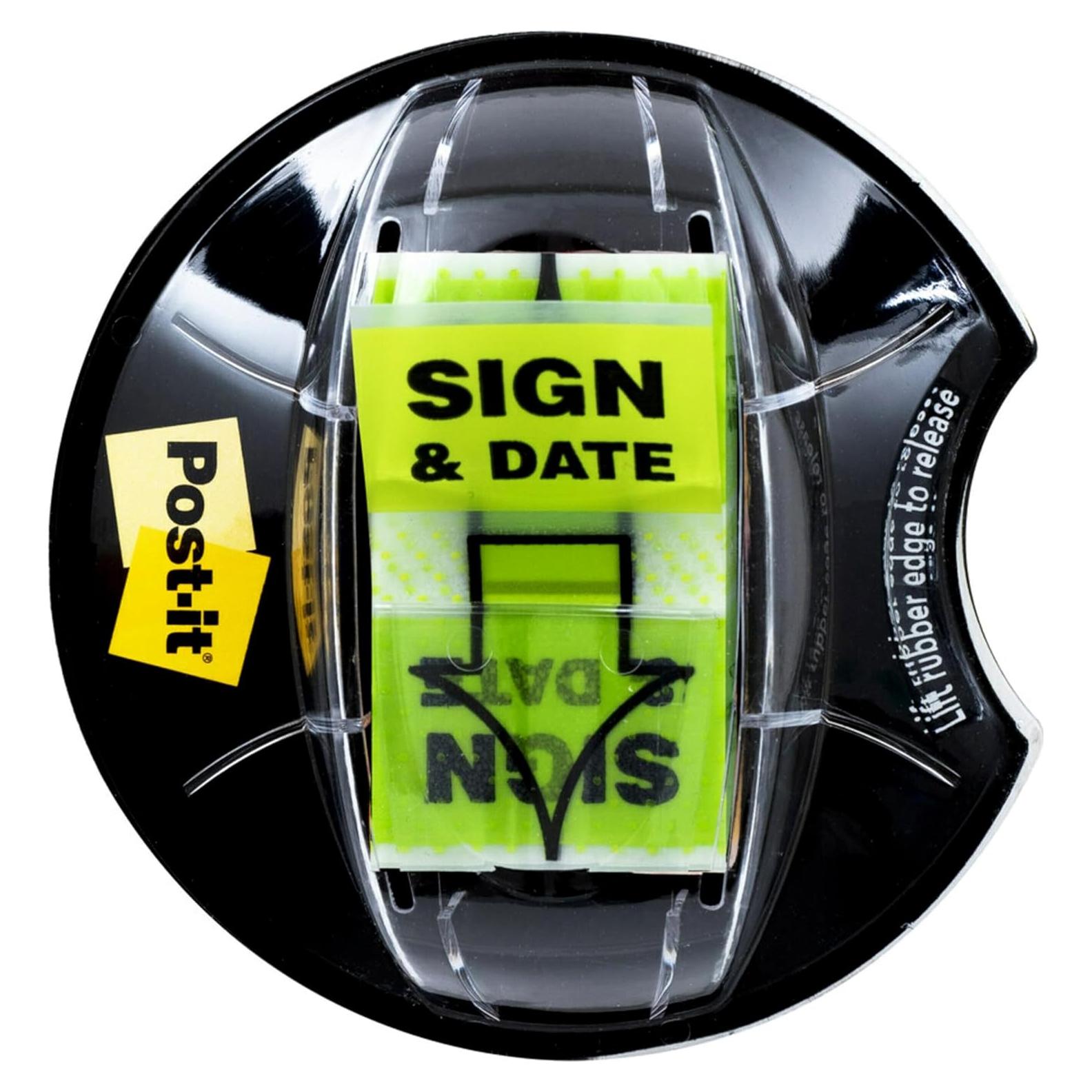 Banderas de Firma y Fecha Post-it Verde Brillante 200 Unidades