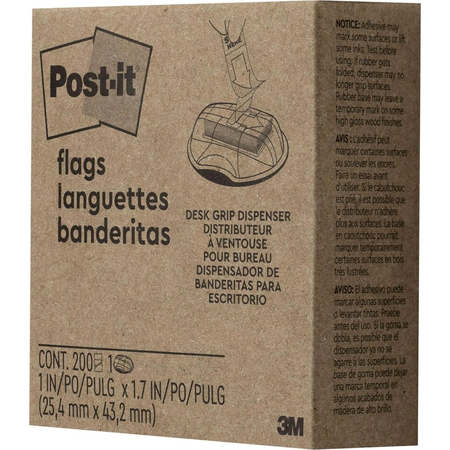 Banderas de Firma y Fecha Post-it Verde Brillante 200 Unidades