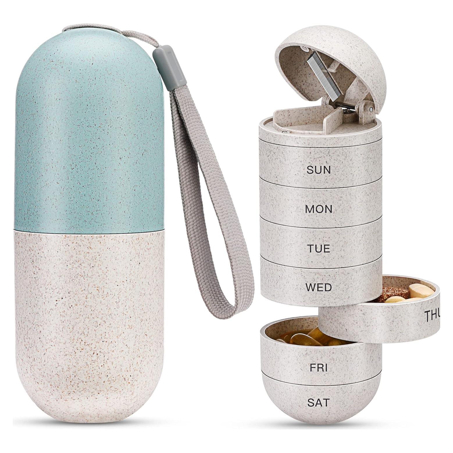 Organizador de Pastillas Zannaki 2 en 1 con Cortador Azul