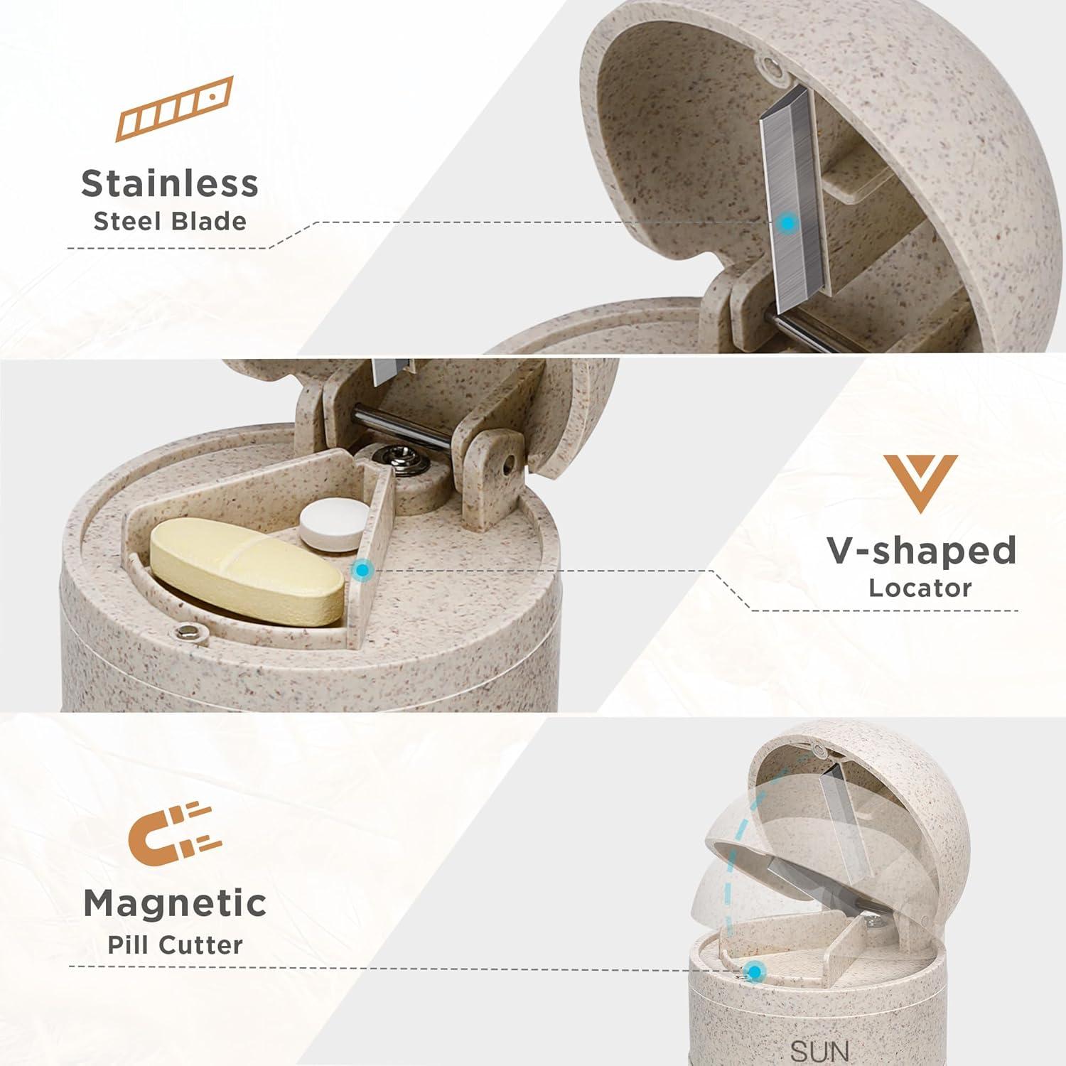 Organizador de Pastillas Zannaki 2 en 1 con Cortador Azul