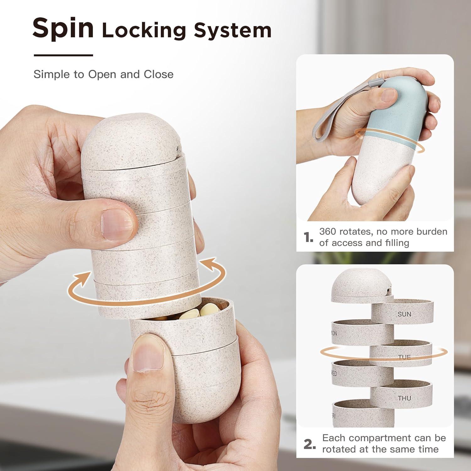 Organizador de Pastillas Zannaki 2 en 1 con Cortador Azul